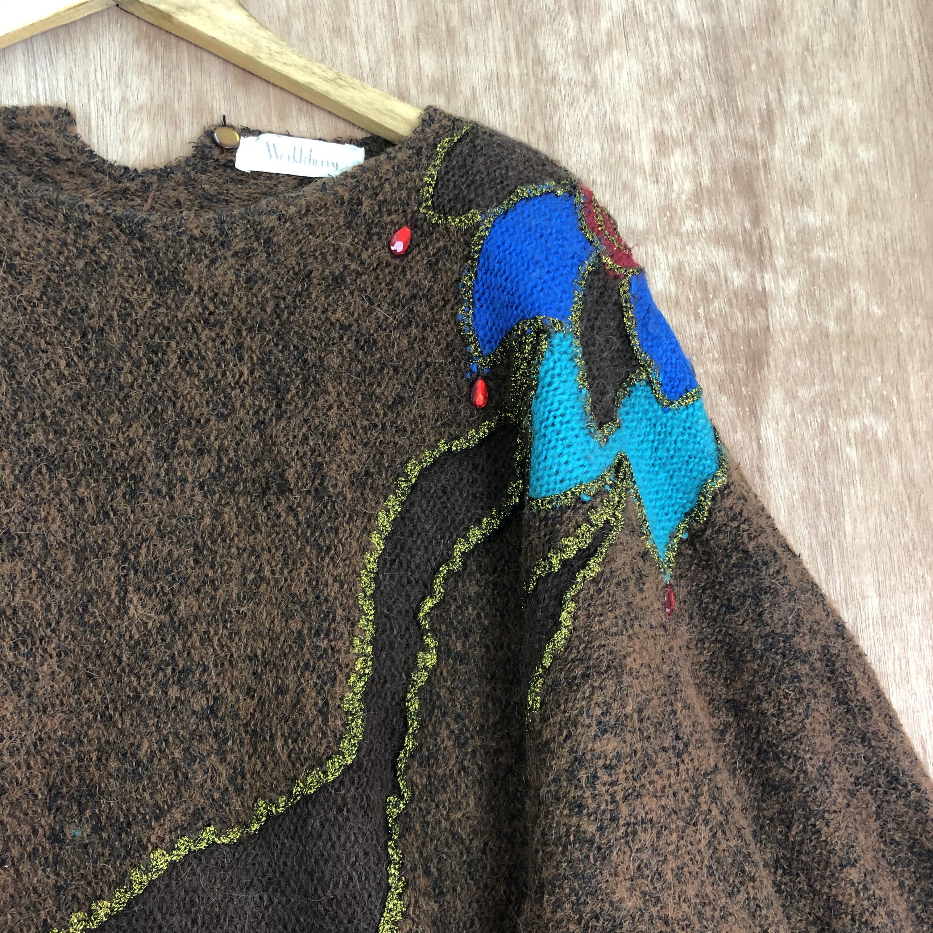 Vintage DL Vintage Art Pattern Mohair shaggy fur Knit Sweater #A693 Size L / US 10 / IT 46 - 6 Thumbnail