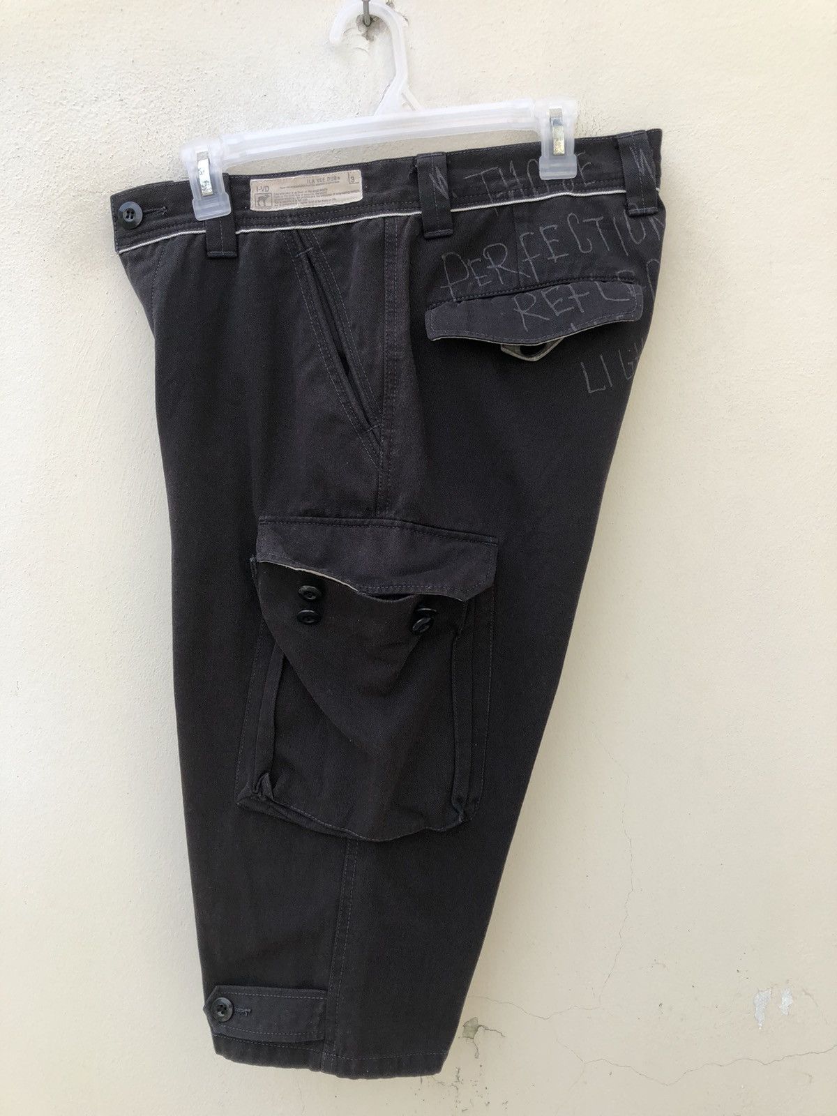 Vintage Vintage ILA VEE DUB Japan Poem Parachute Cargo Short Pant Size US 31 - 21 Thumbnail