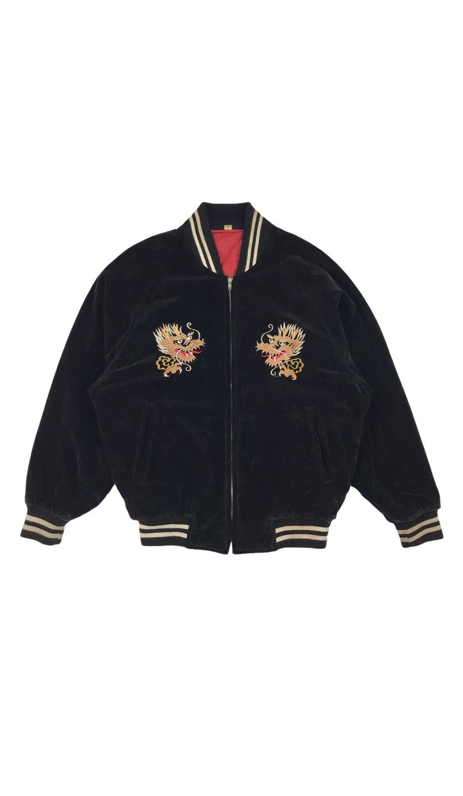 Japanese Brand × Vintage JAPAN TRADITIONAL SUKAJAN dragon embroidery velvet jacket Size US M / EU 48-50 / 2 - 2 Thumbnail
