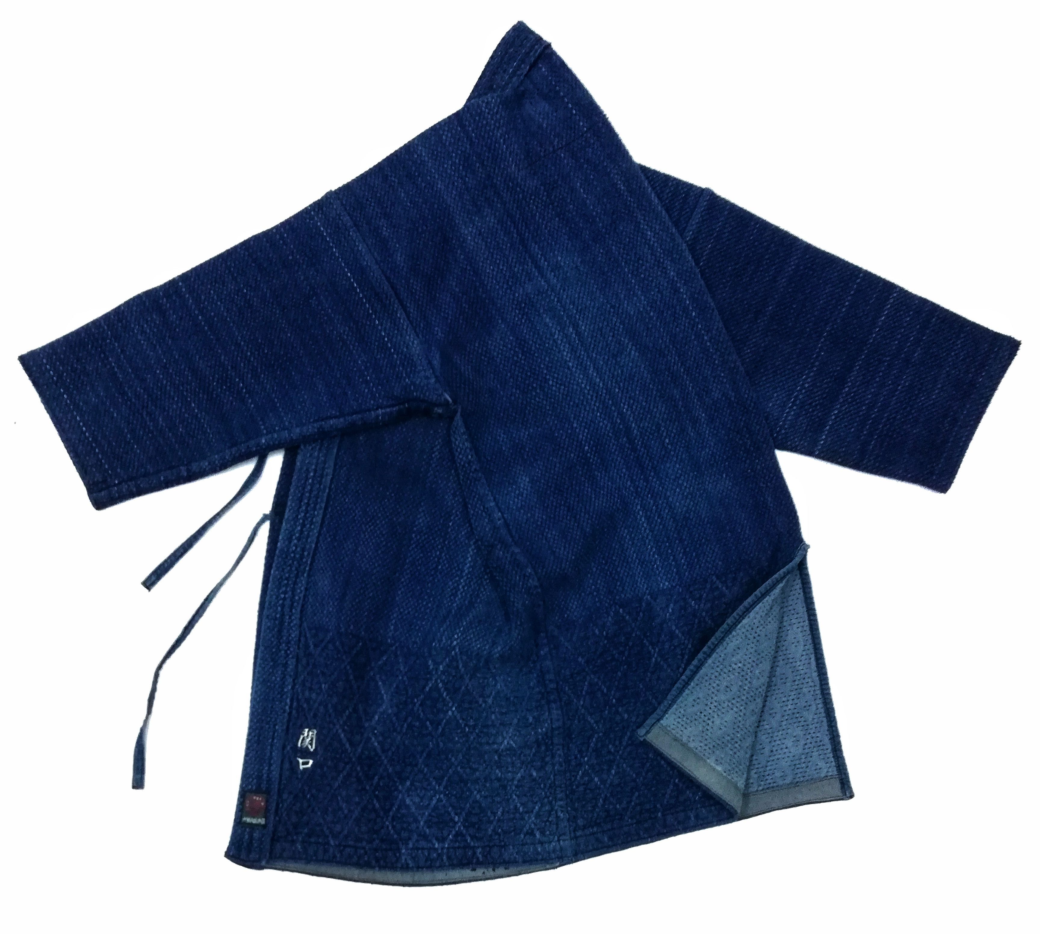 Indigo × Japanese Brand 🔥Indigo Dyed Sashiko Noragi Kimono Visvim Style Design🔥 Size US L / EU 52-54 / 3 - 12 Thumbnail