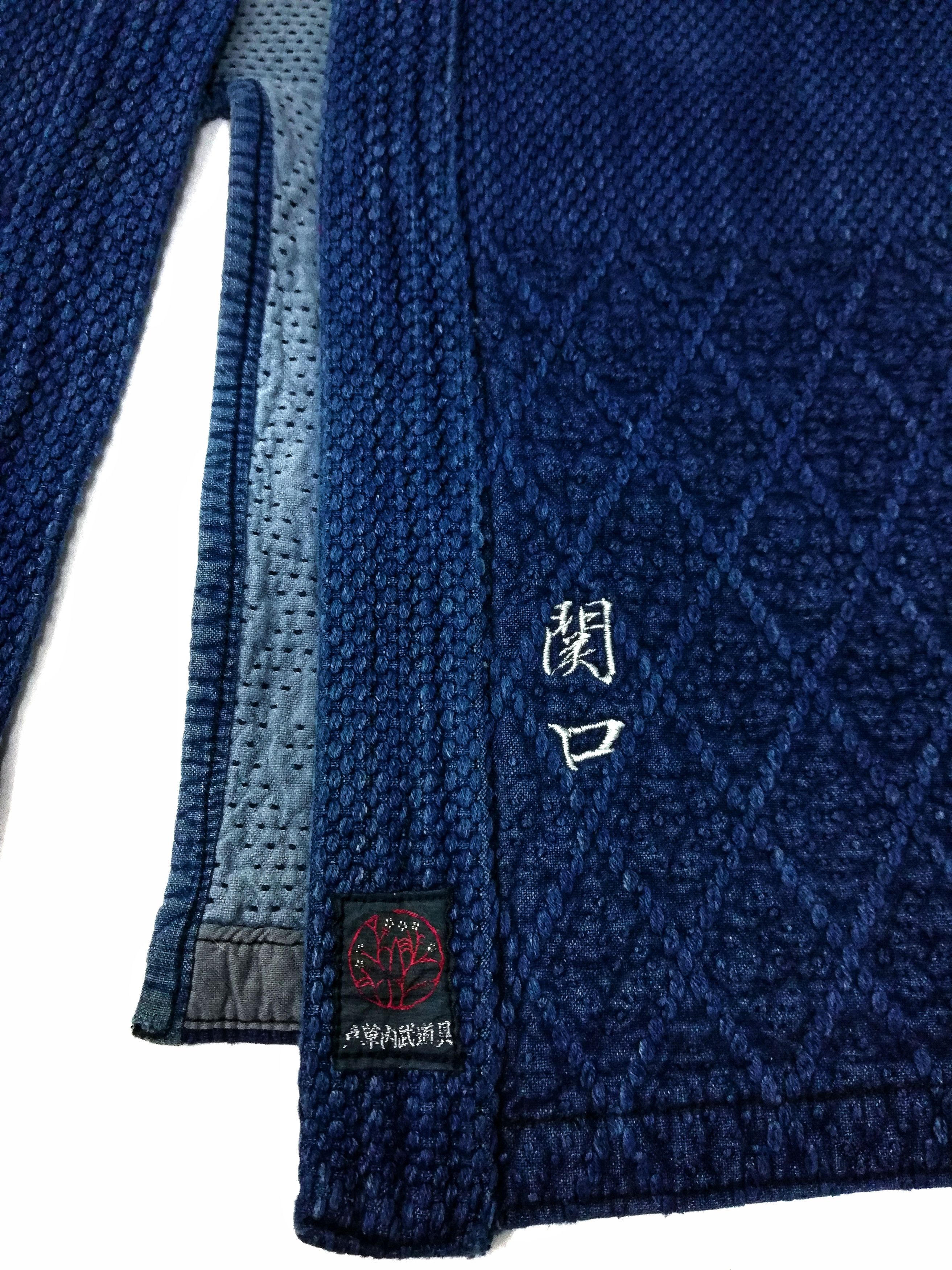 Indigo × Japanese Brand 🔥Indigo Dyed Sashiko Noragi Kimono Visvim Style Design🔥 Size US L / EU 52-54 / 3 - 10 Thumbnail