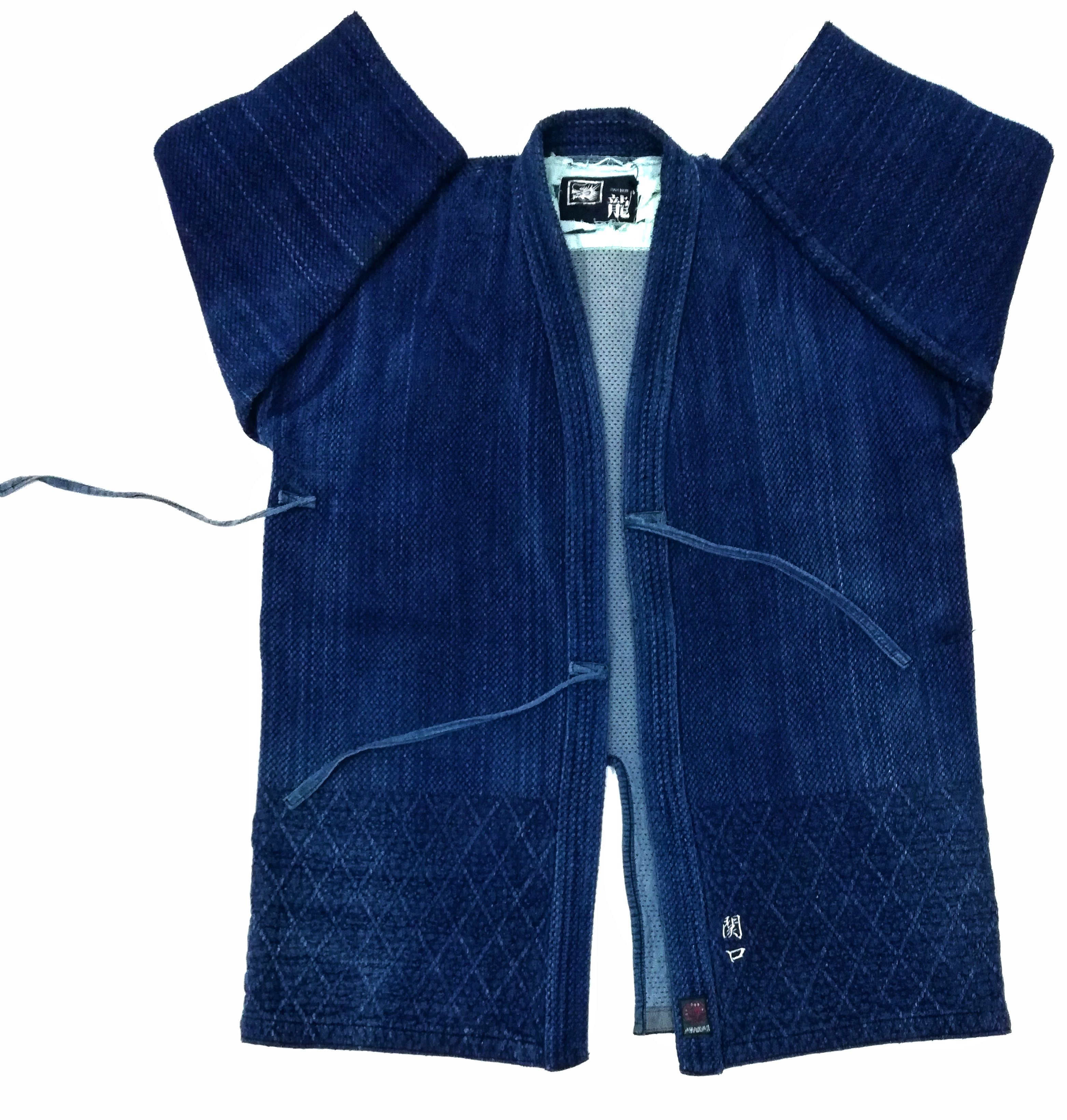 Indigo × Japanese Brand 🔥Indigo Dyed Sashiko Noragi Kimono Visvim Style Design🔥 Size US L / EU 52-54 / 3 - 11 Thumbnail