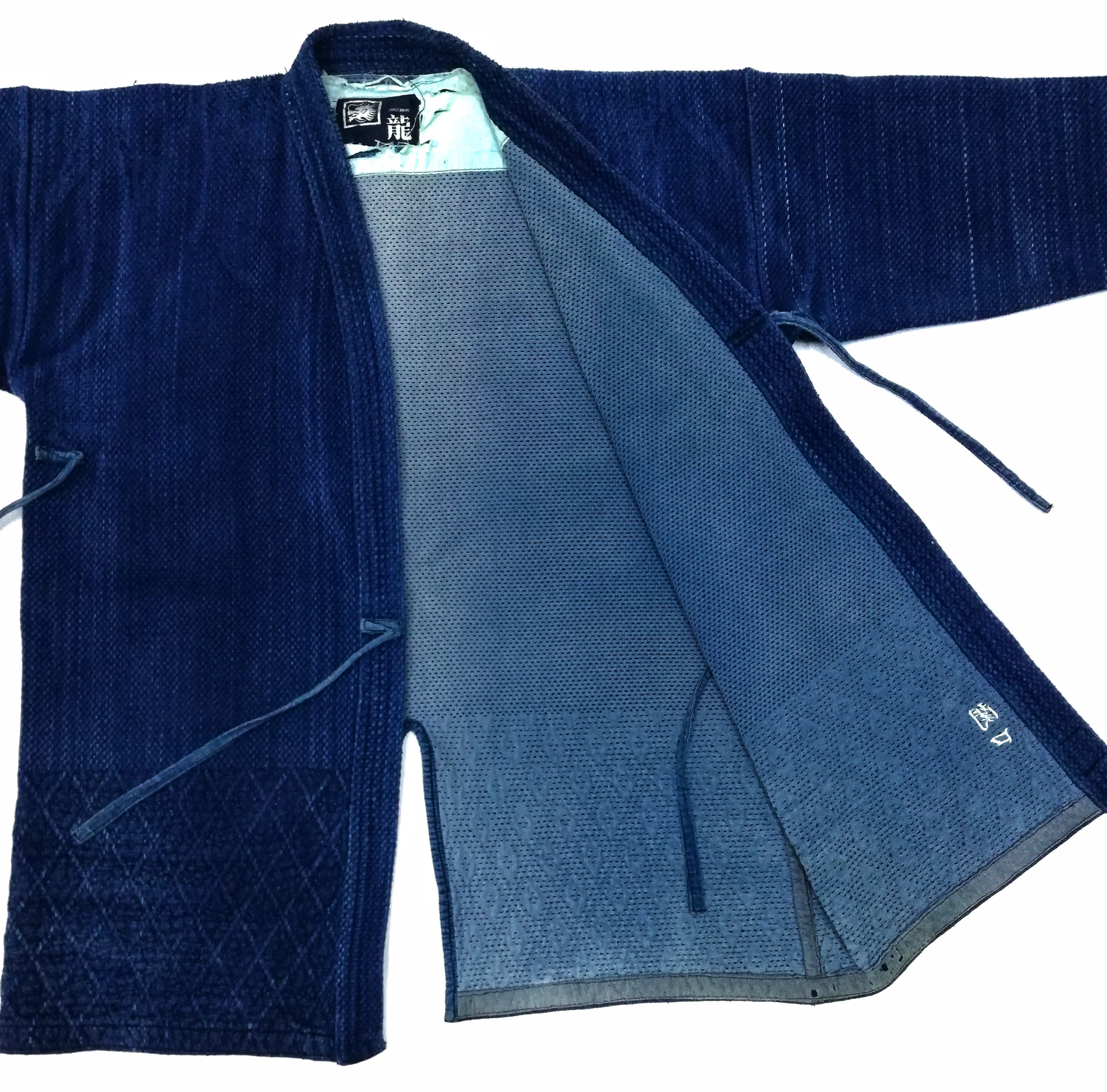 Indigo × Japanese Brand 🔥Indigo Dyed Sashiko Noragi Kimono Visvim Style Design🔥 Size US L / EU 52-54 / 3 - 2 Thumbnail