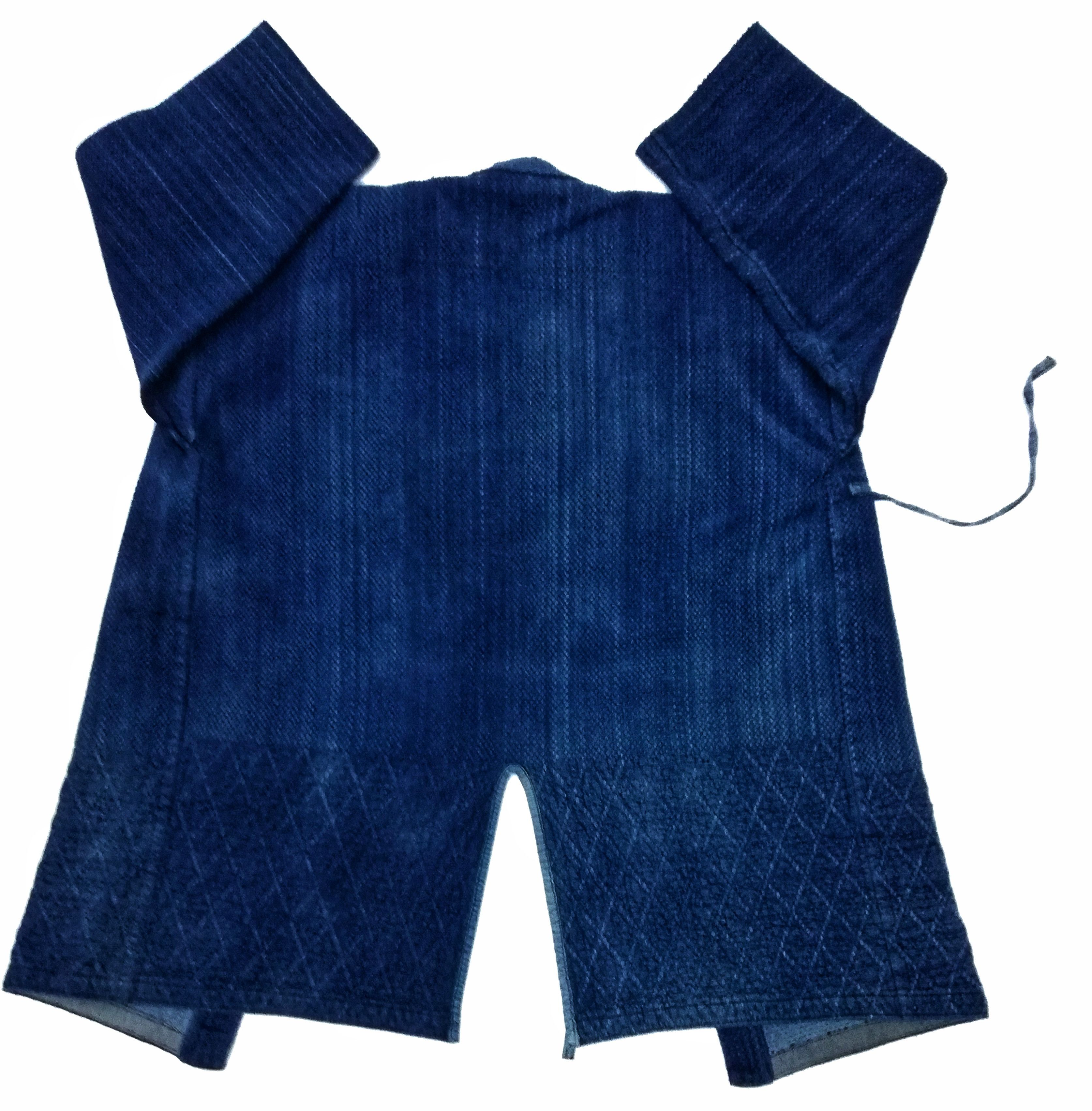Indigo × Japanese Brand 🔥Indigo Dyed Sashiko Noragi Kimono Visvim Style Design🔥 Size US L / EU 52-54 / 3 - 14 Thumbnail