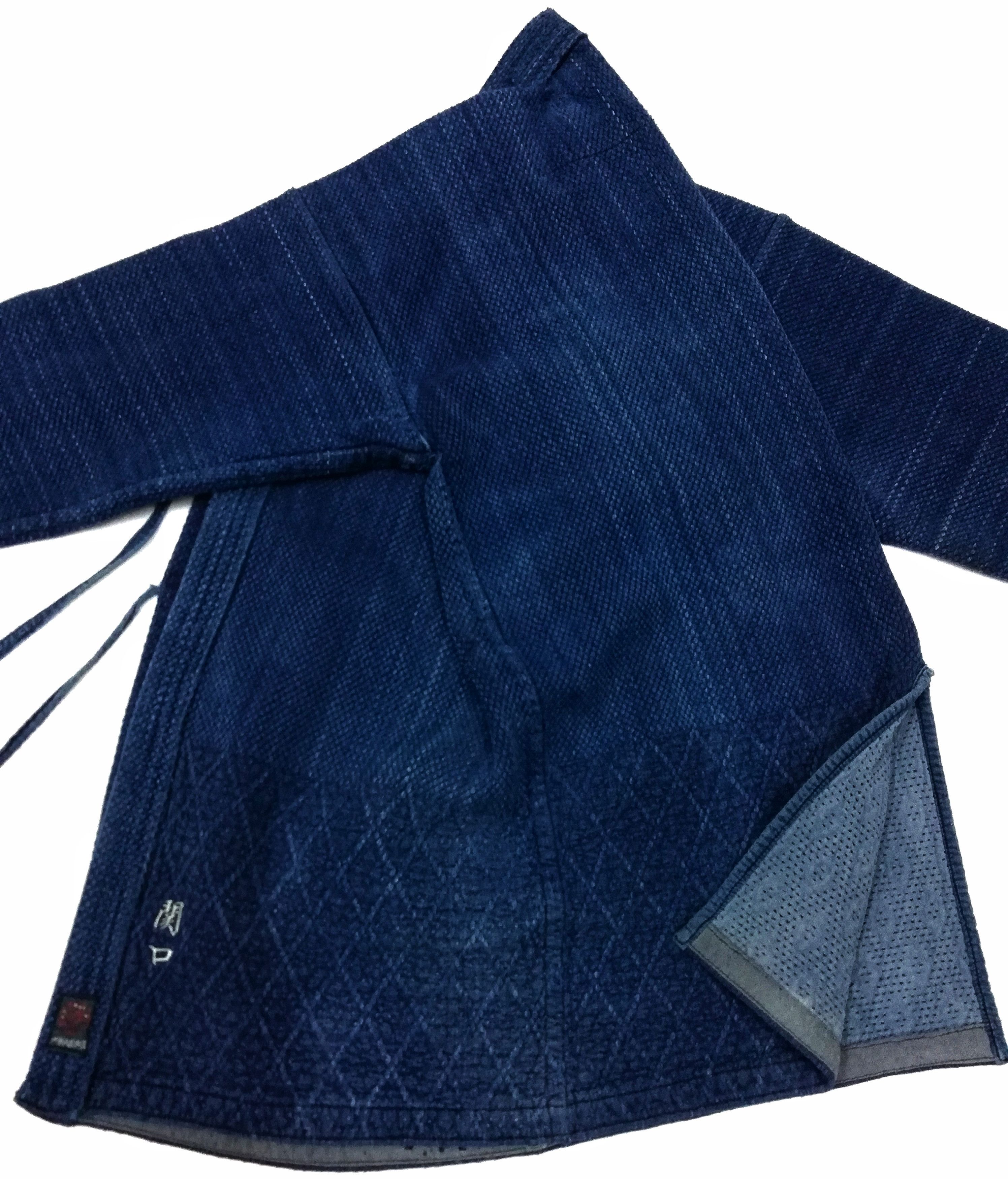 Indigo × Japanese Brand 🔥Indigo Dyed Sashiko Noragi Kimono Visvim Style Design🔥 Size US L / EU 52-54 / 3 - 13 Thumbnail