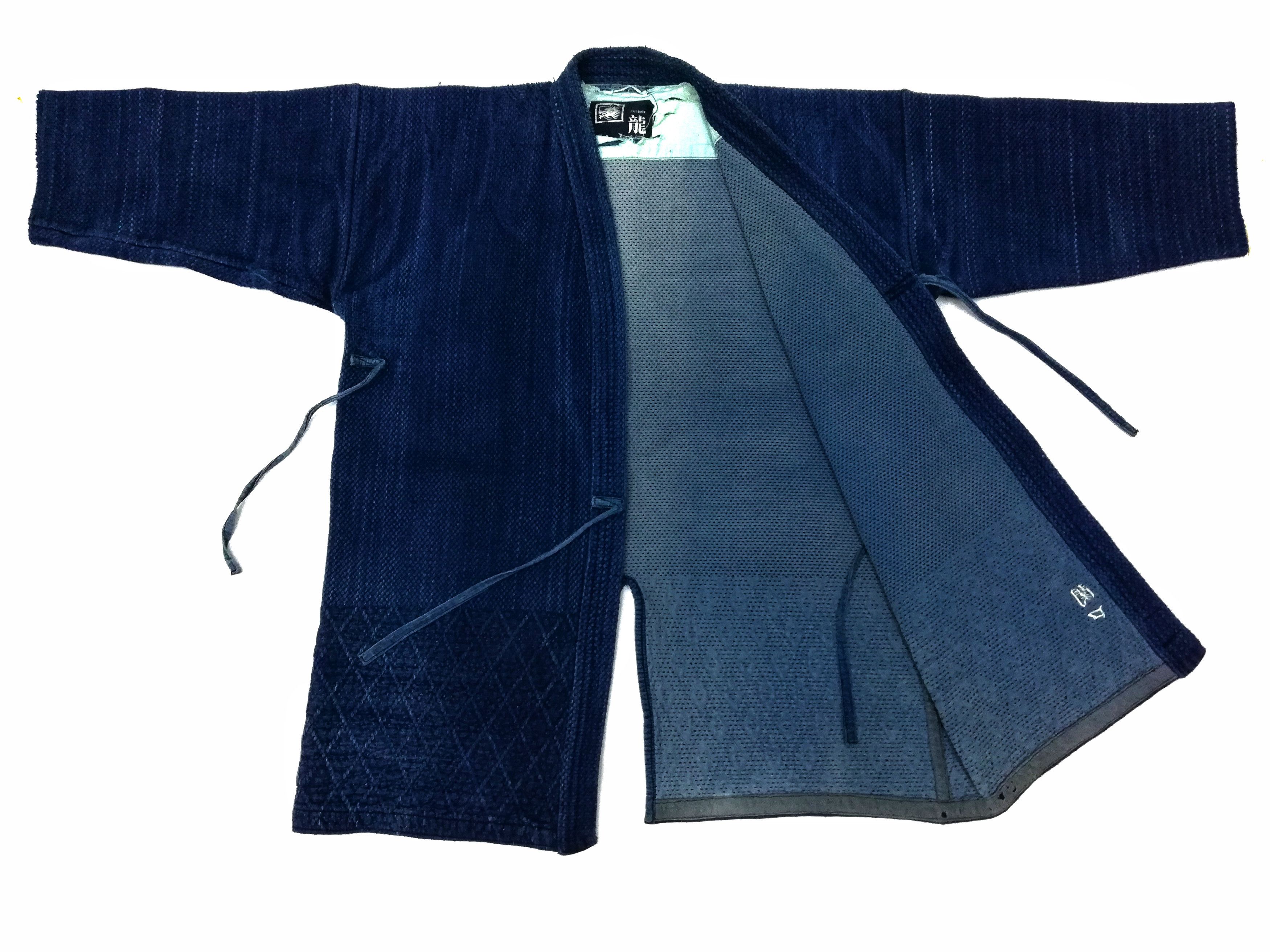 Indigo × Japanese Brand 🔥Indigo Dyed Sashiko Noragi Kimono Visvim Style Design🔥 Size US L / EU 52-54 / 3 - 1 Thumbnail