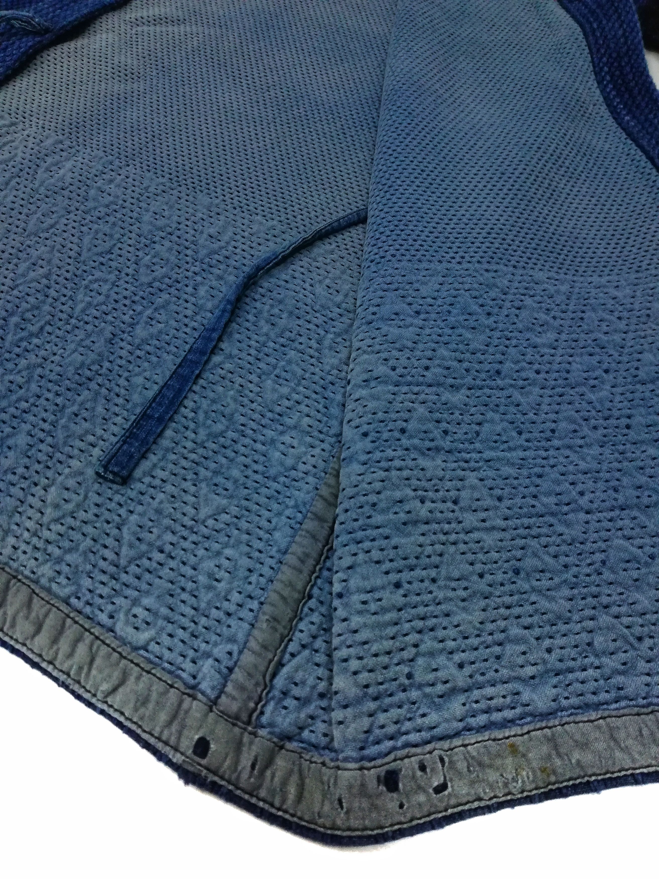 Indigo × Japanese Brand 🔥Indigo Dyed Sashiko Noragi Kimono Visvim Style Design🔥 Size US L / EU 52-54 / 3 - 5 Thumbnail