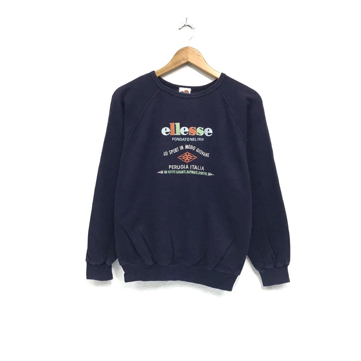 Ellesse × Vintage ELLESSE Sweatshirt Crewneck Spellout Ellesse Fondatonel1959 Size US S / EU 44-46 / 1 - 1 Thumbnail