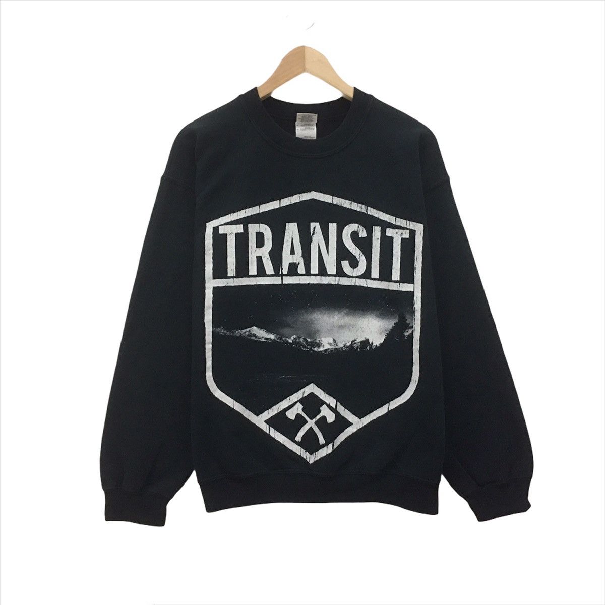 The Mountain × Transit Vintage Gildan Sweatshirt CrewNeck Biglogo Transit Mountain Size US M / EU 48-50 / 2 - 1 Thumbnail