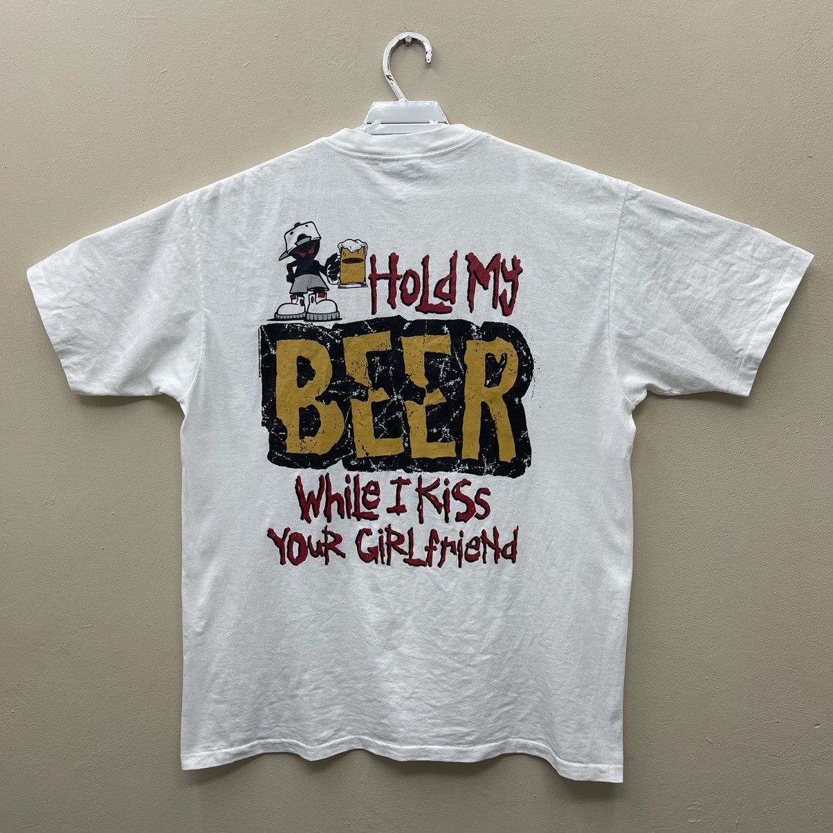 Vintage Vintage 90s Hold My While I Kiss Your Girlfriend Size US L / EU 52-54 / 3 - 1 Thumbnail