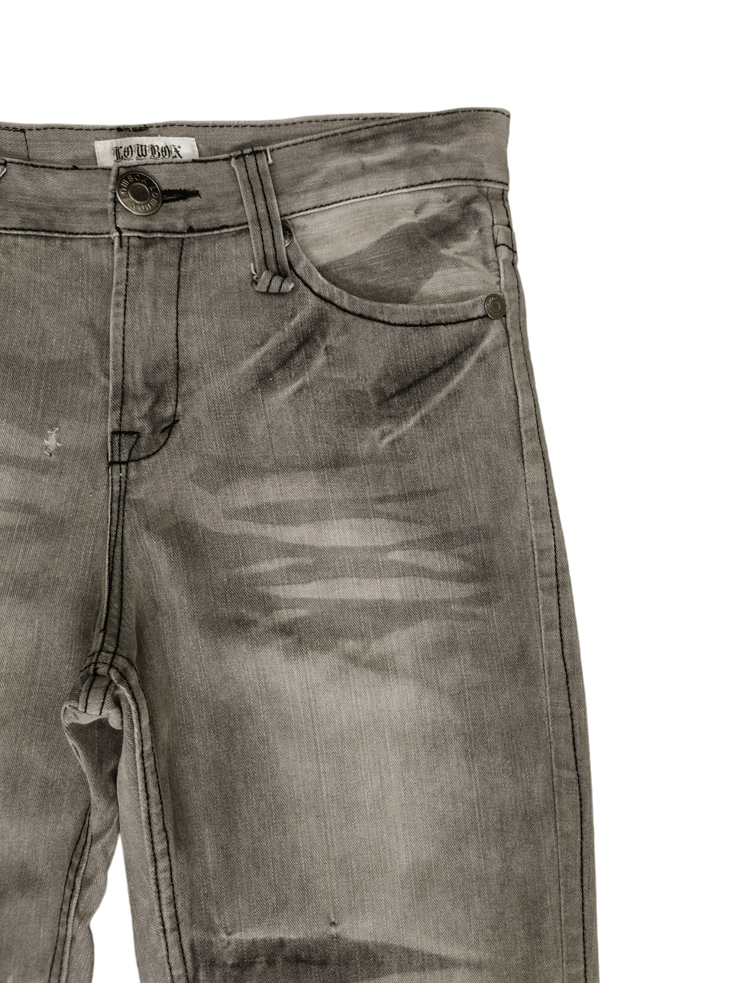 LOWBOX Lowbox Distress Faded Denim Jeans Undercovers Style Size US 33 - 3 Thumbnail