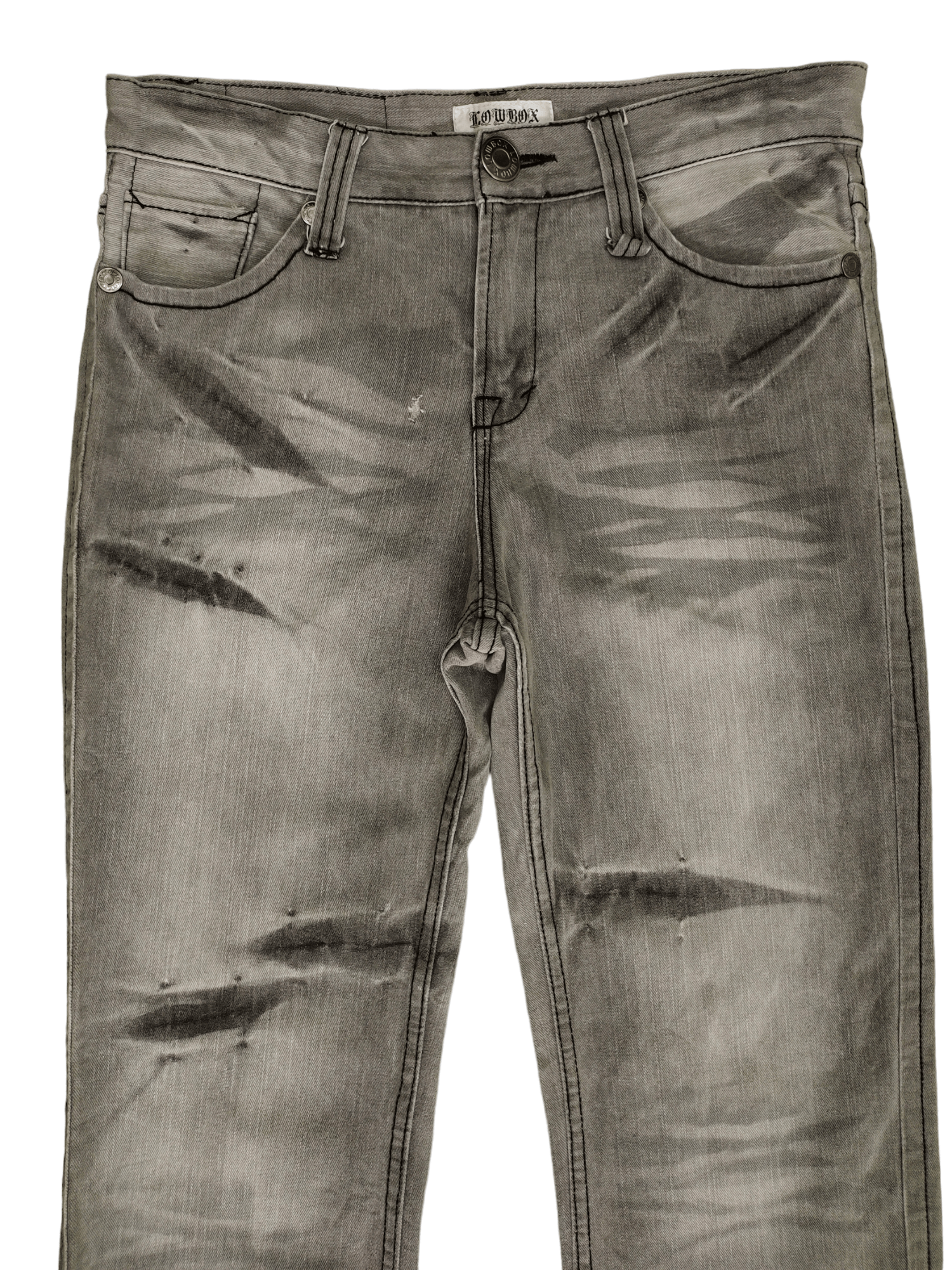 LOWBOX Lowbox Distress Faded Denim Jeans Undercovers Style Size US 33 - 2 Thumbnail