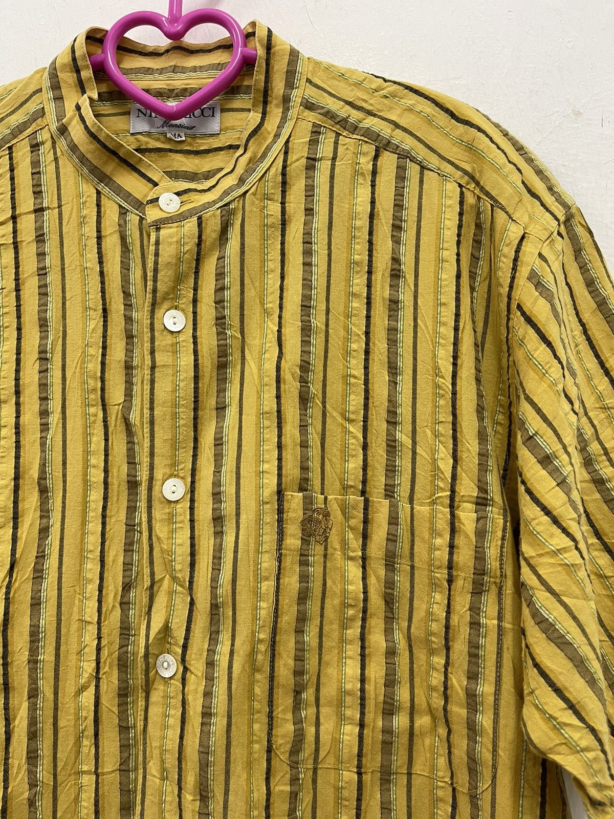 Nina Ricci Vintage NINA RICCI Monsieur Single Pocket Button Up Shirt Size US M / EU 48-50 / 2 - 2 Thumbnail