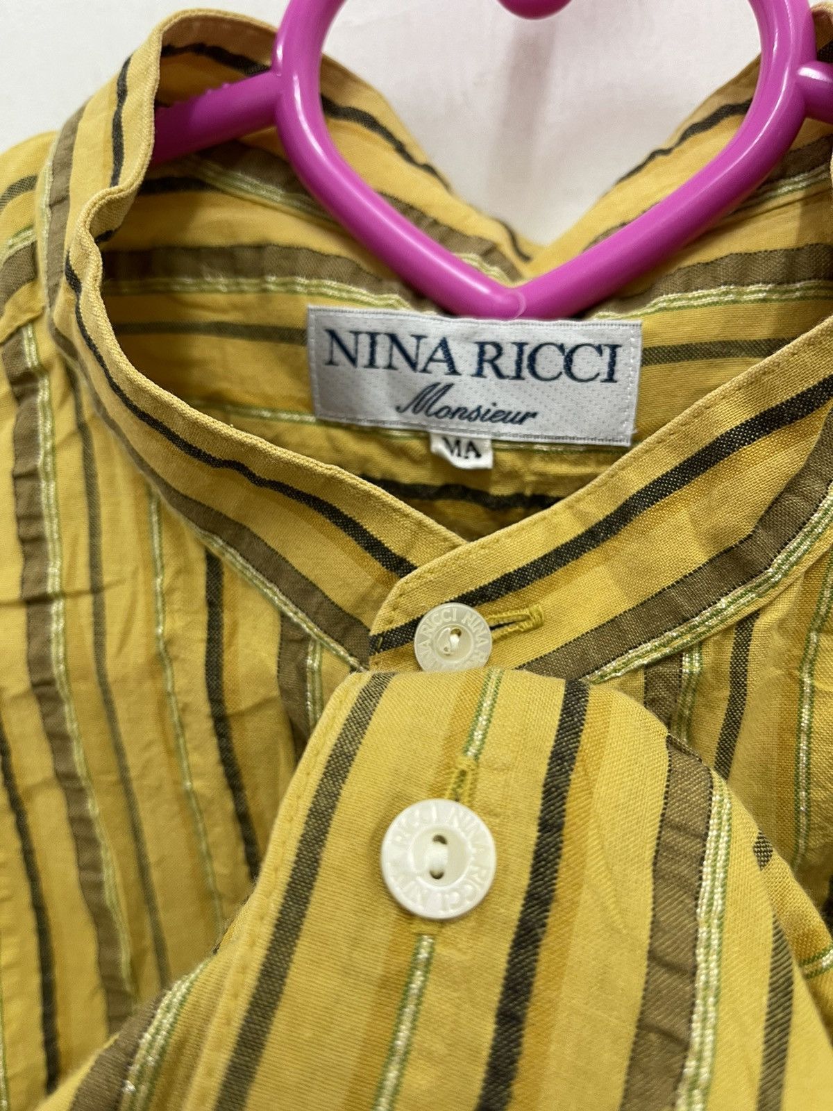 Nina Ricci Vintage NINA RICCI Monsieur Single Pocket Button Up Shirt Size US M / EU 48-50 / 2 - 3 Thumbnail