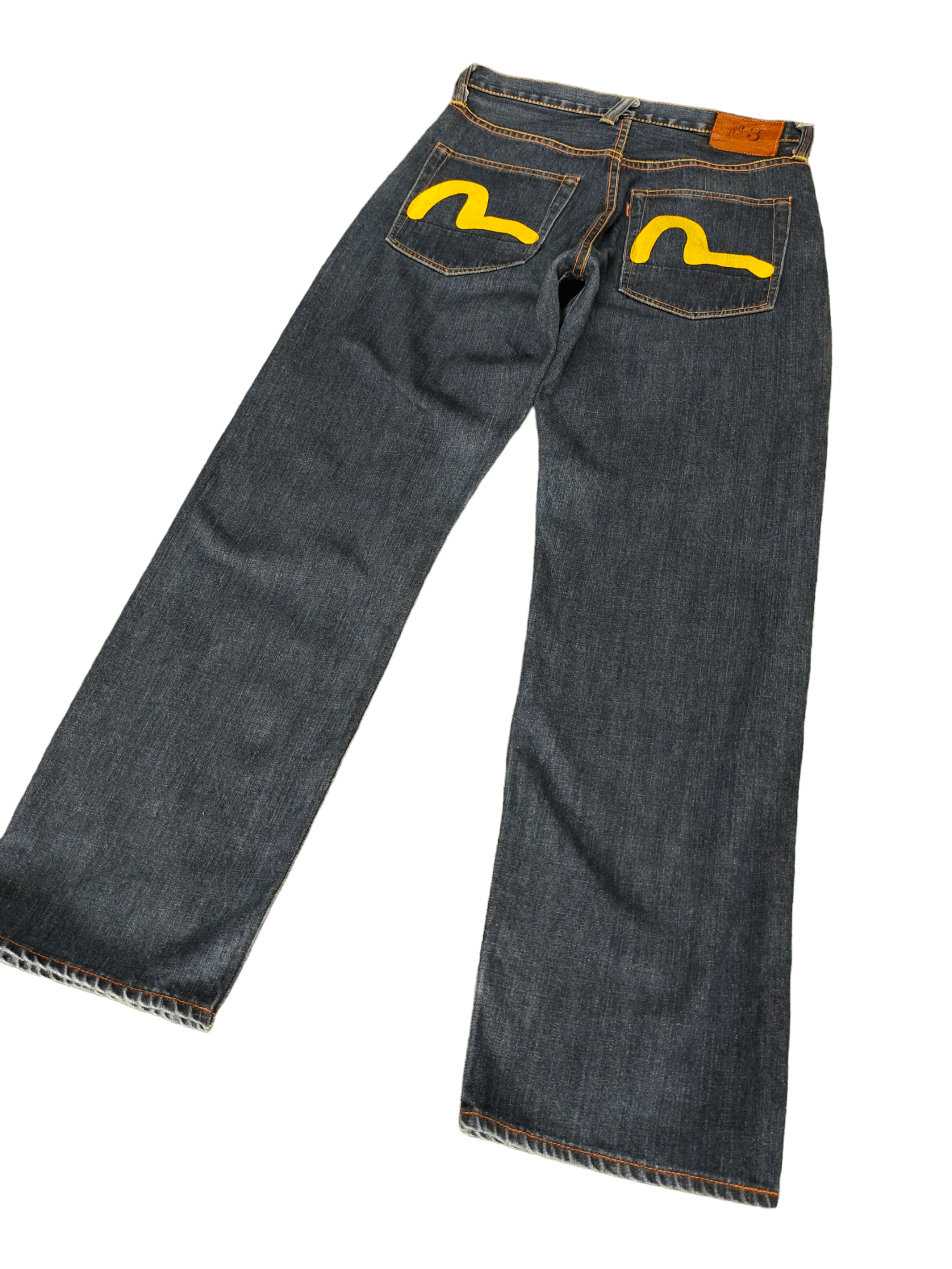 Evisu Evisu No 3 Yellow Seagull Paint Denim Jeans Size US 32 / EU 48 - 2 Thumbnail