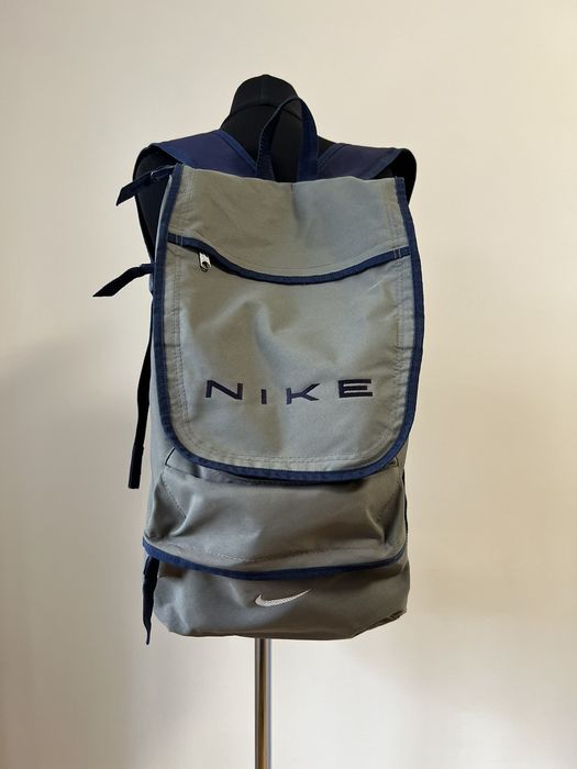 Nike Vintage Nike Backpack Khaki Y2K Embroidered Big Logo Grailed
