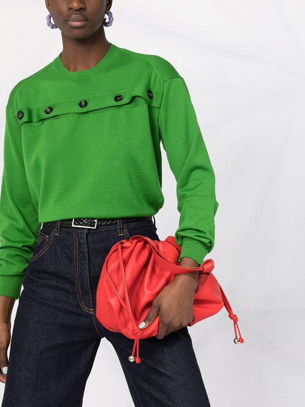 Bottega Veneta Green Button Detail Knitted Wool Sweater Size S / US 4 / IT 40 - 2 Thumbnail