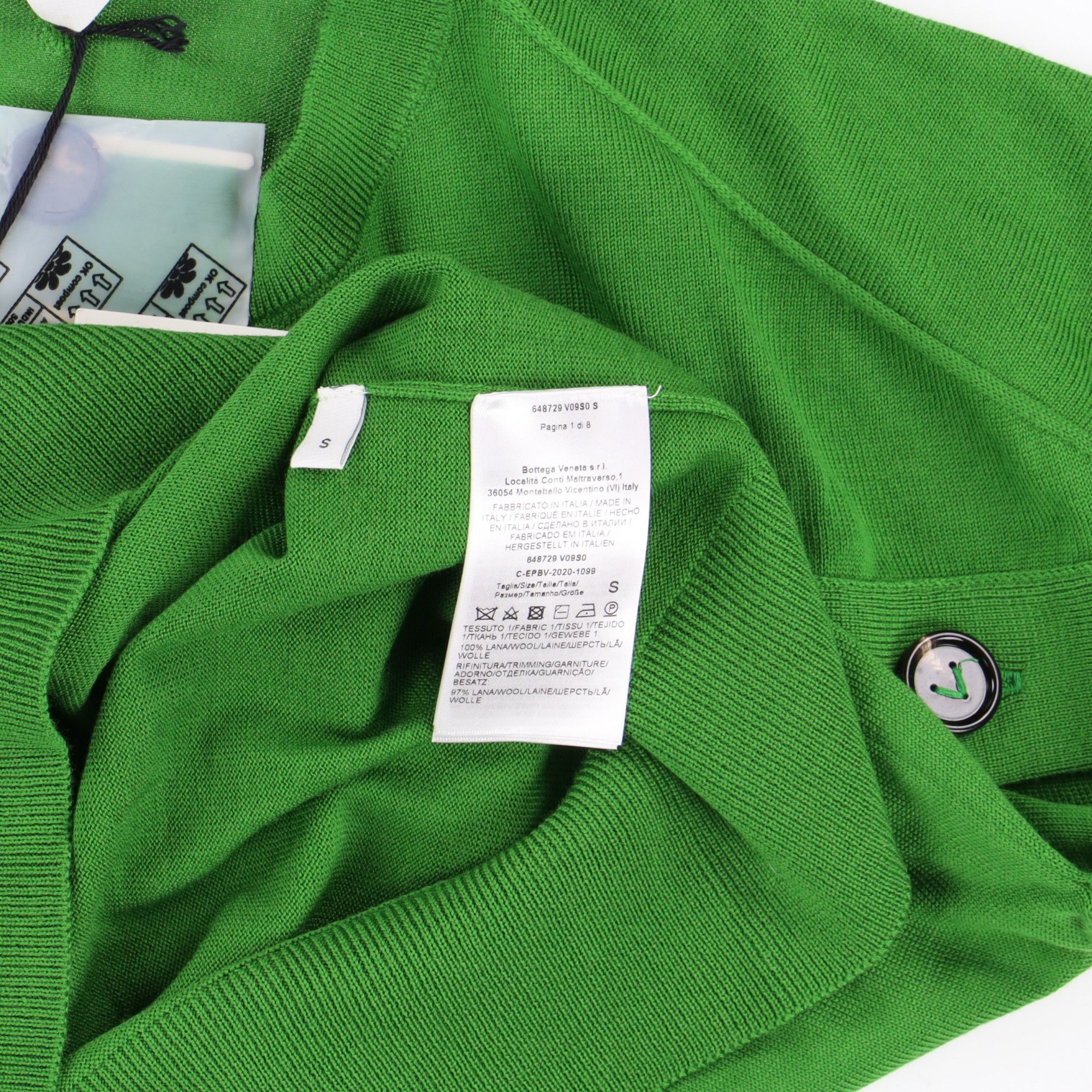 Bottega Veneta Green Button Detail Knitted Wool Sweater Size S / US 4 / IT 40 - 7 Thumbnail