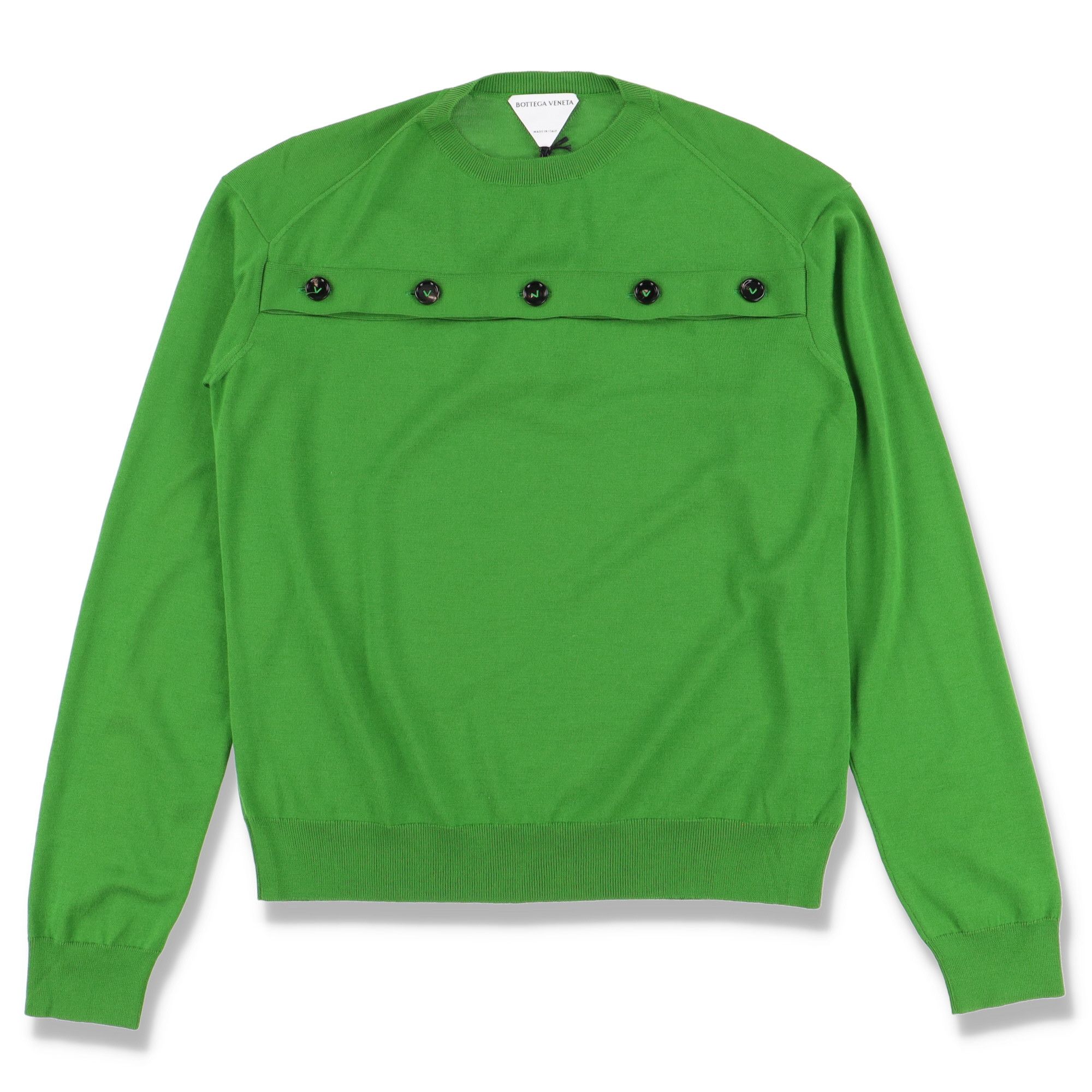 Bottega Veneta Green Button Detail Knitted Wool Sweater Size S / US 4 / IT 40 - 1 Thumbnail