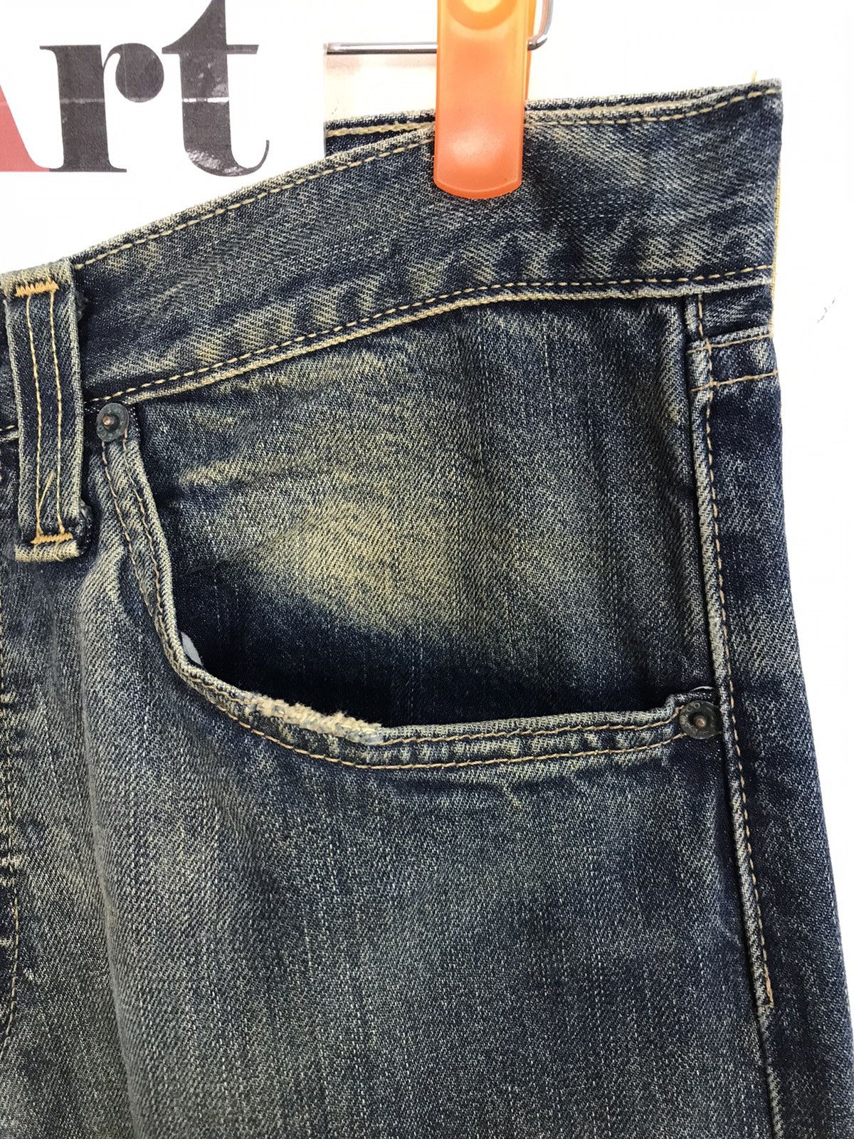 Levi's × Vintage Vintage Levi’s Distressed Design Buckle Back Denim Jeans Size US 33 - 7 Thumbnail
