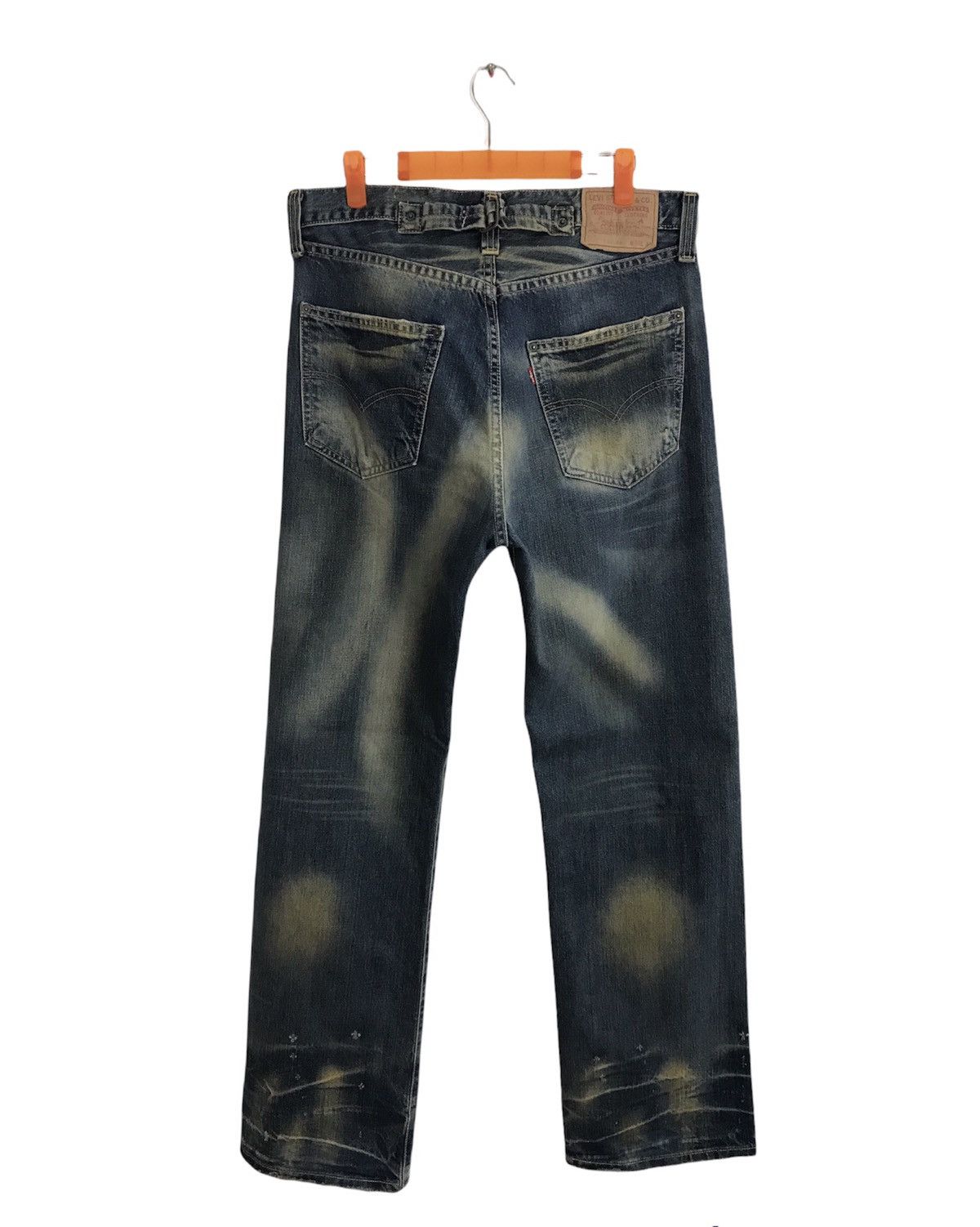 Levi's × Vintage Vintage Levi’s Distressed Design Buckle Back Denim Jeans Size US 33 - 2 Thumbnail