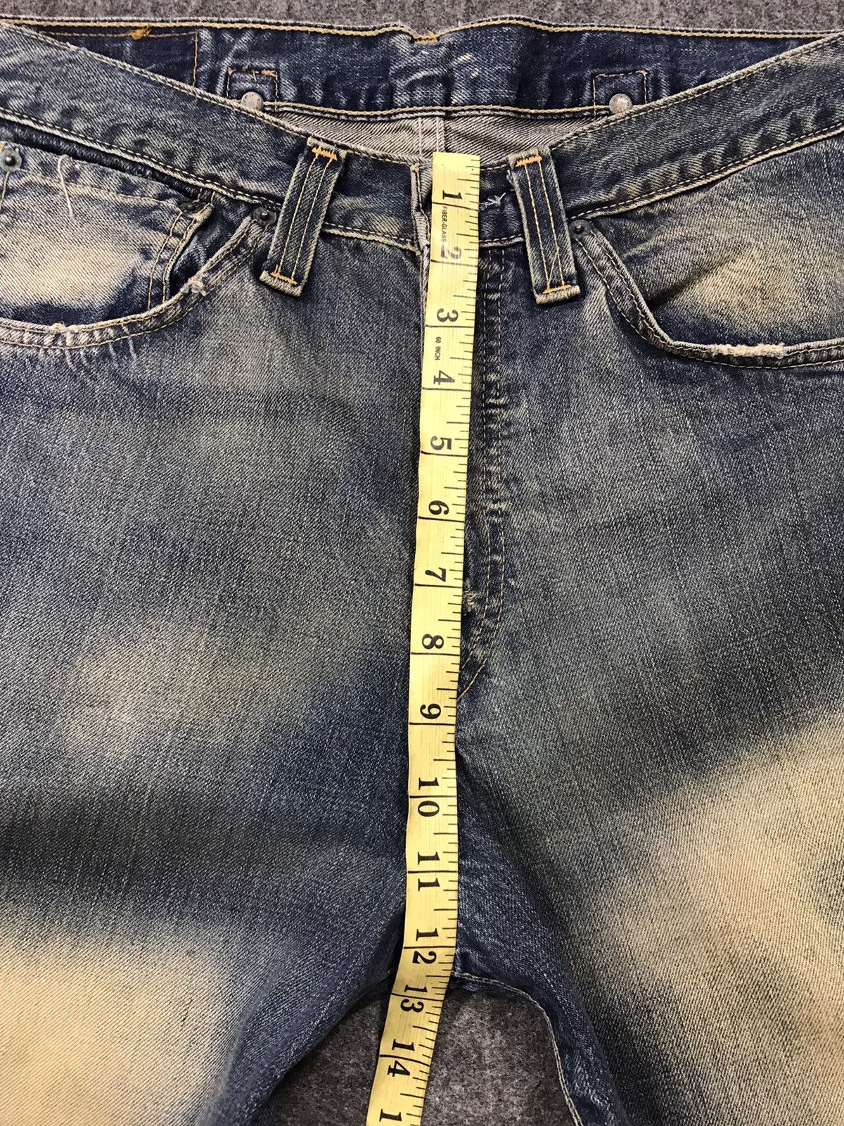 Levi's × Vintage Vintage Levi’s Distressed Design Buckle Back Denim Jeans Size US 33 - 20 Thumbnail