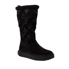 Louis Vuitton Black Monogram Rubber Splash Rain Boots Size 4.5/35