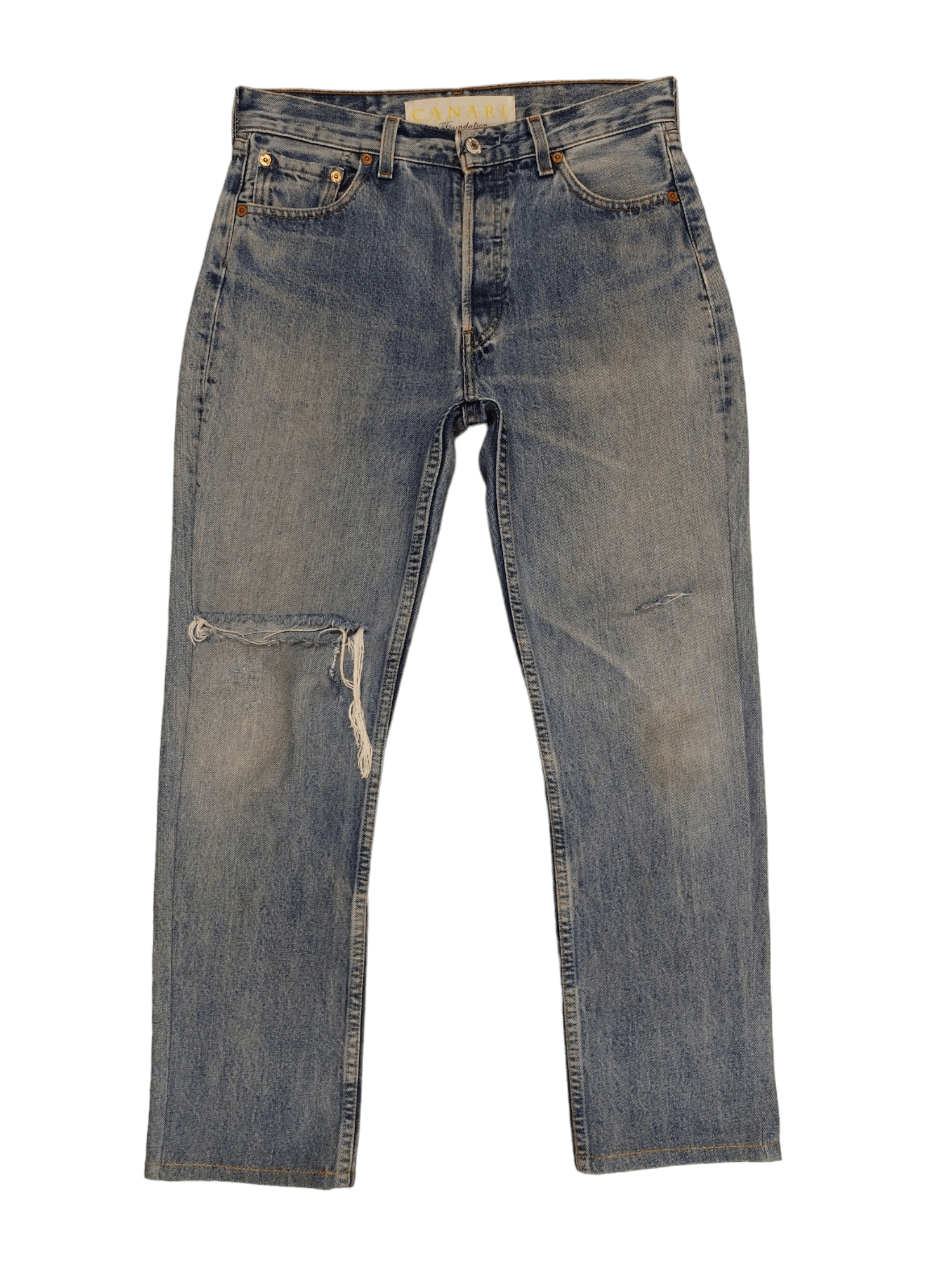 Engineered Garments × Levi's Levis X Canari Foundation Distressed Denim Jeans Size US 30 / EU 46 - 1 Thumbnail