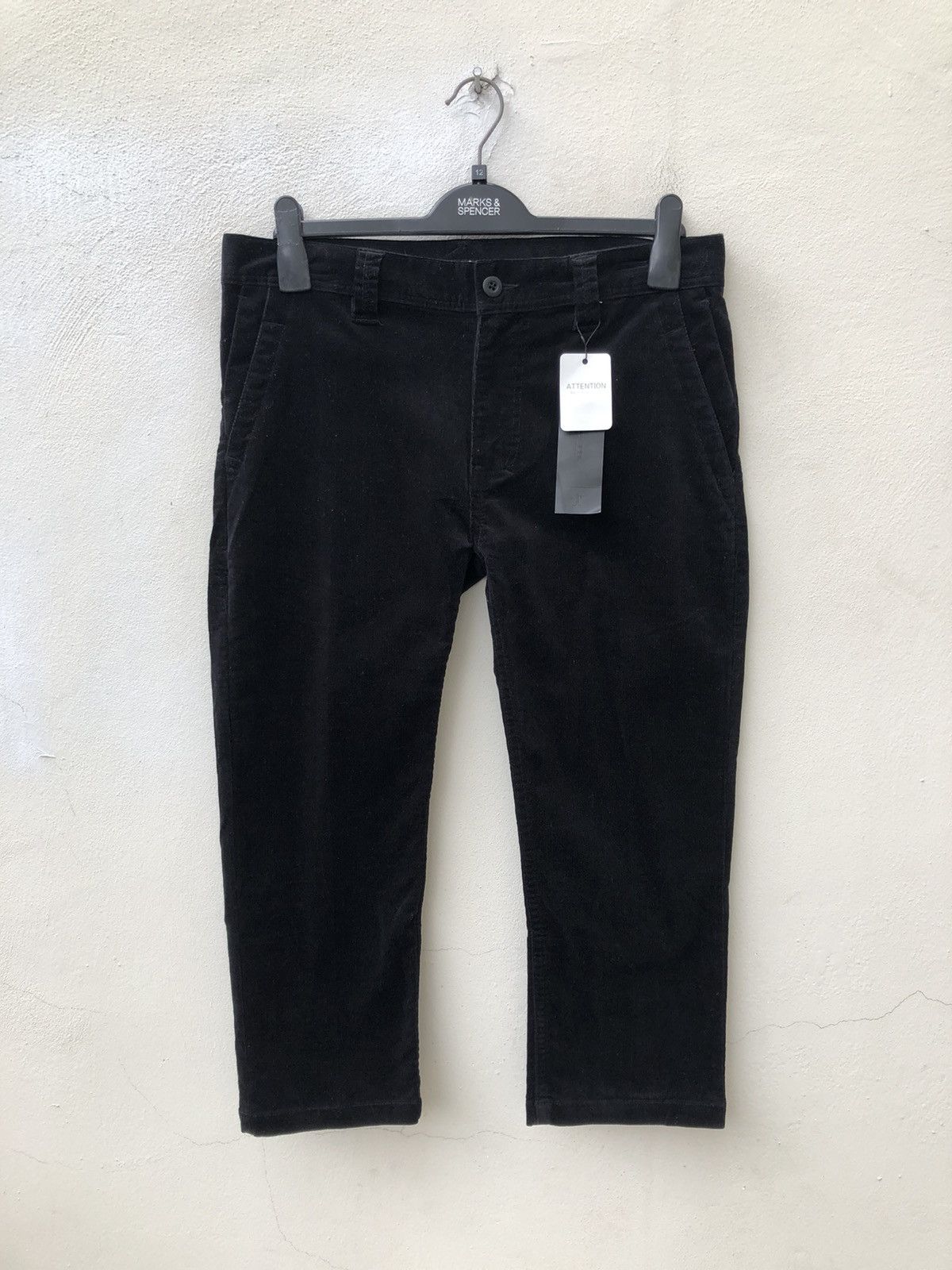 Japanese Brand NEW No ID. Japan Cropped Black Corduroy Trouser Pant Size US 32 / EU 48 - 6 Thumbnail
