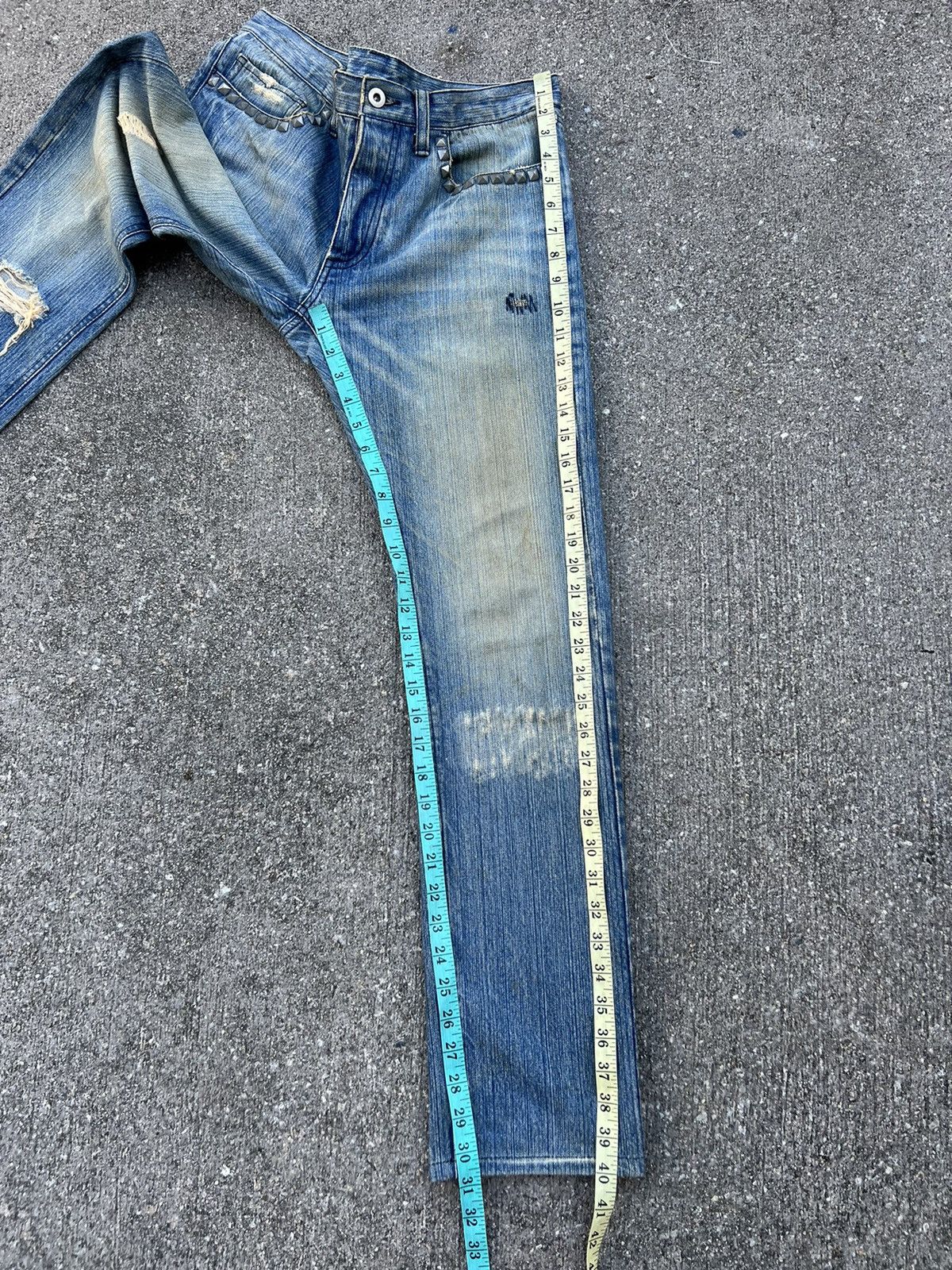 Vintage RUPERT EDGE Japan Rips Fade Denim Dirty Jeans