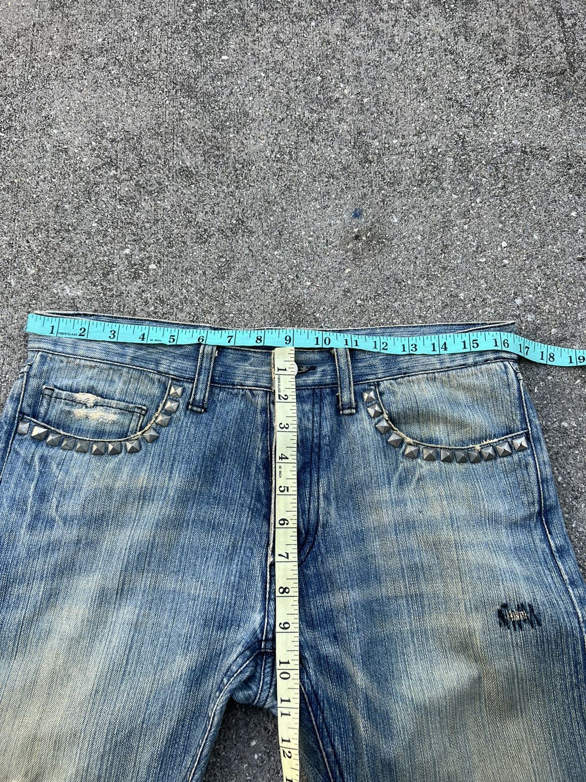 Vintage RUPERT EDGE Japan Rips Fade Denim Dirty Jeans