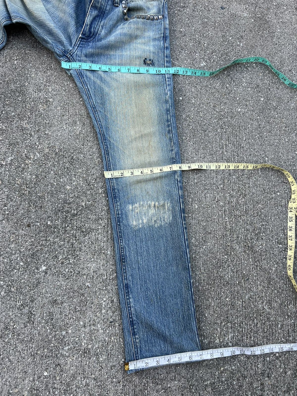 Vintage RUPERT EDGE Japan Rips Fade Denim Dirty Jeans