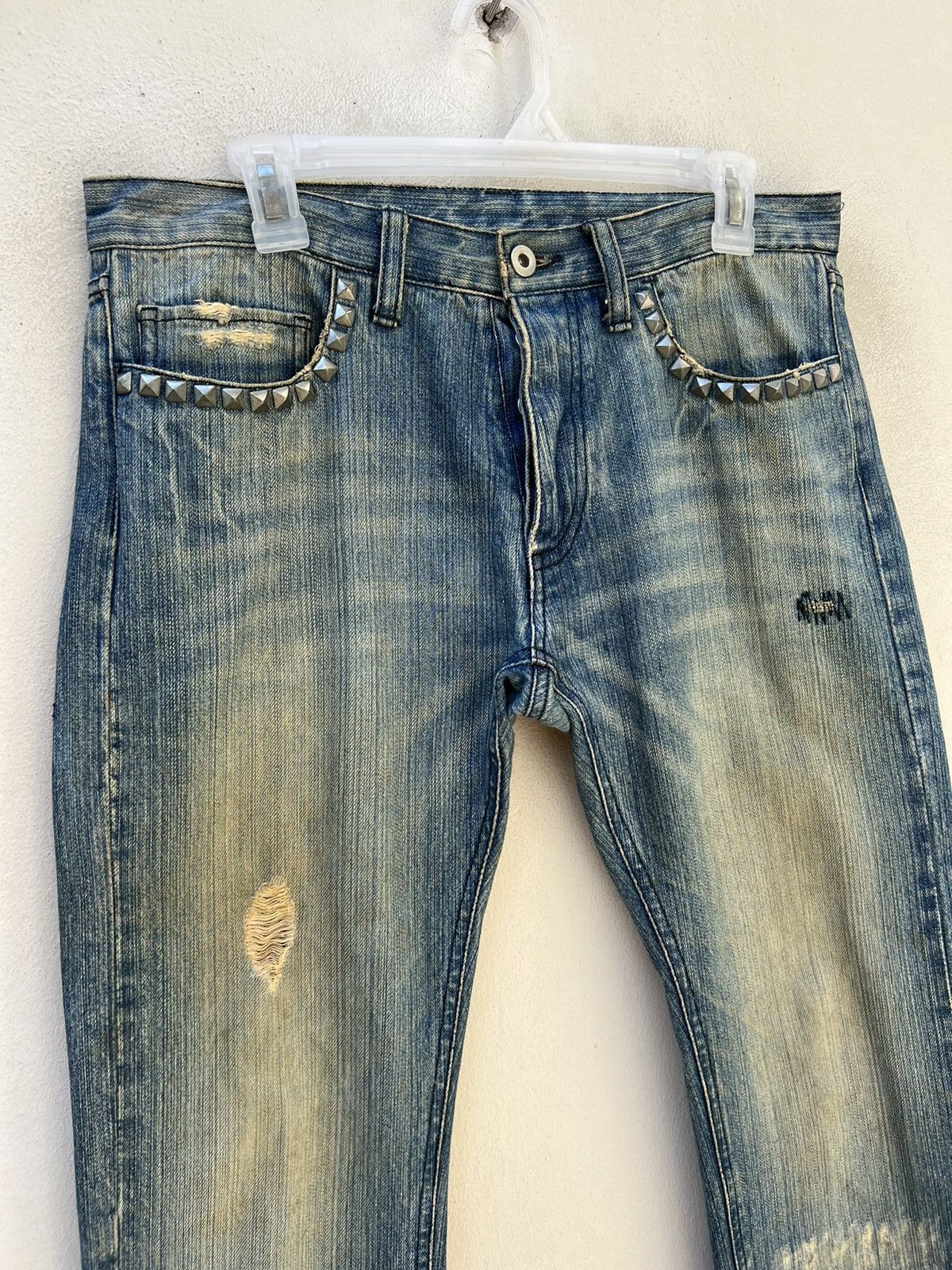 Vintage RUPERT EDGE Japan Rips Fade Denim Dirty Jeans