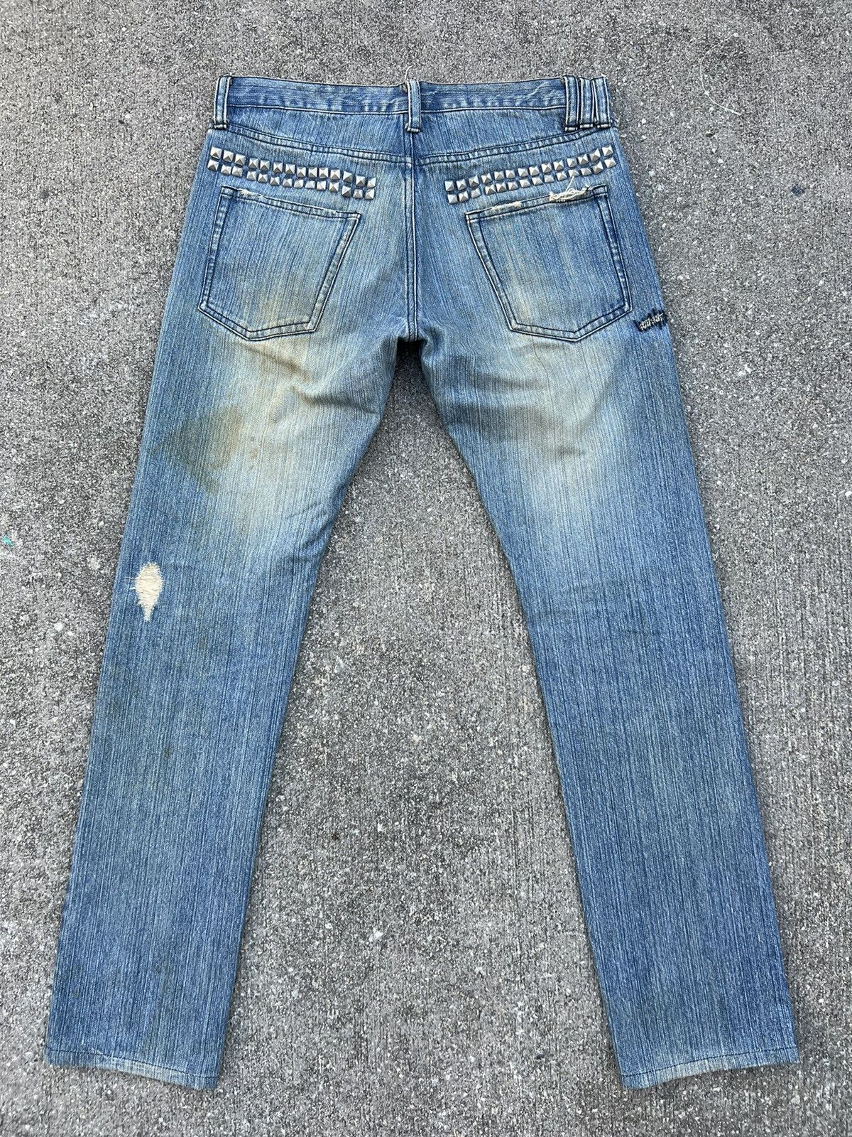 Vintage RUPERT EDGE Japan Rips Fade Denim Dirty Jeans