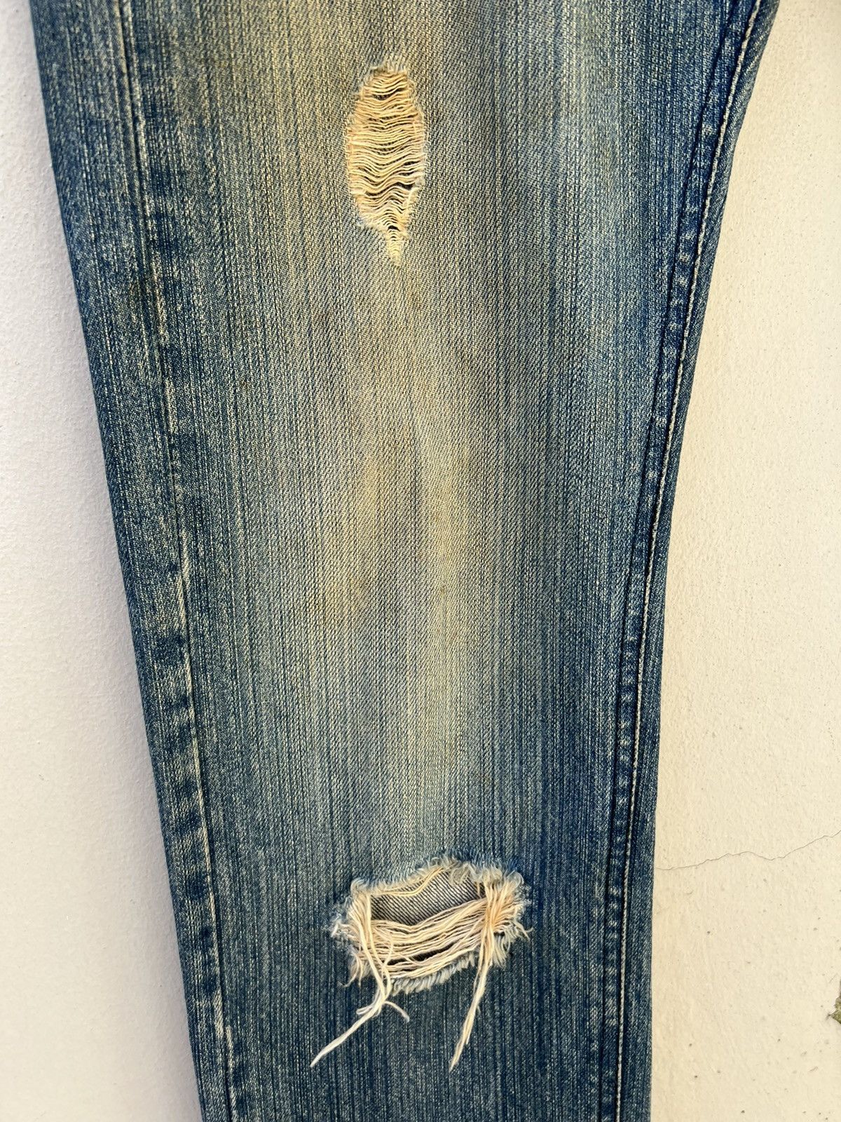 Vintage RUPERT EDGE Japan Rips Fade Denim Dirty Jeans
