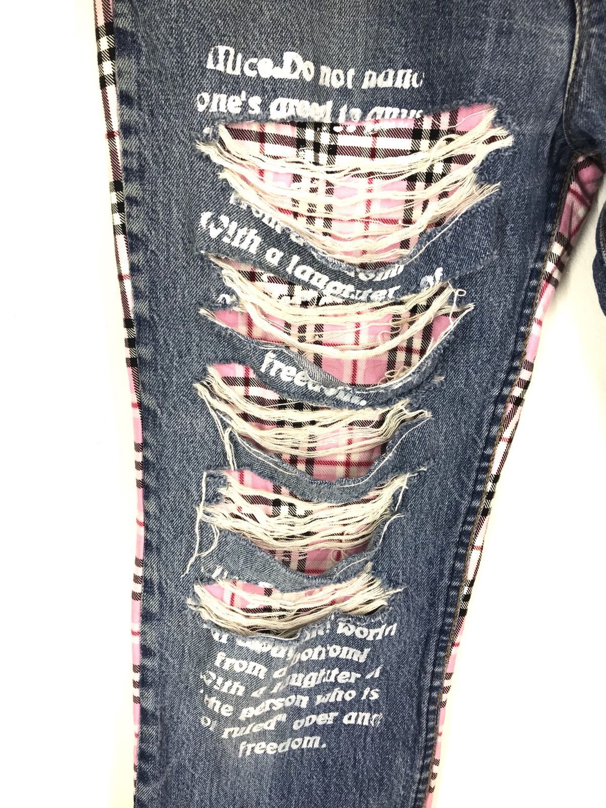 Levi's Vintage Clothing Vintage Levis Rebuild/ Reconstruct Tartan Checkered Jeans Size US 34 / EU 50 - 4 Thumbnail
