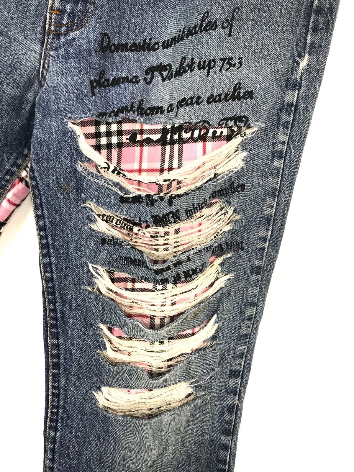 Levi's Vintage Clothing Vintage Levis Rebuild/ Reconstruct Tartan Checkered Jeans Size US 34 / EU 50 - 5 Thumbnail