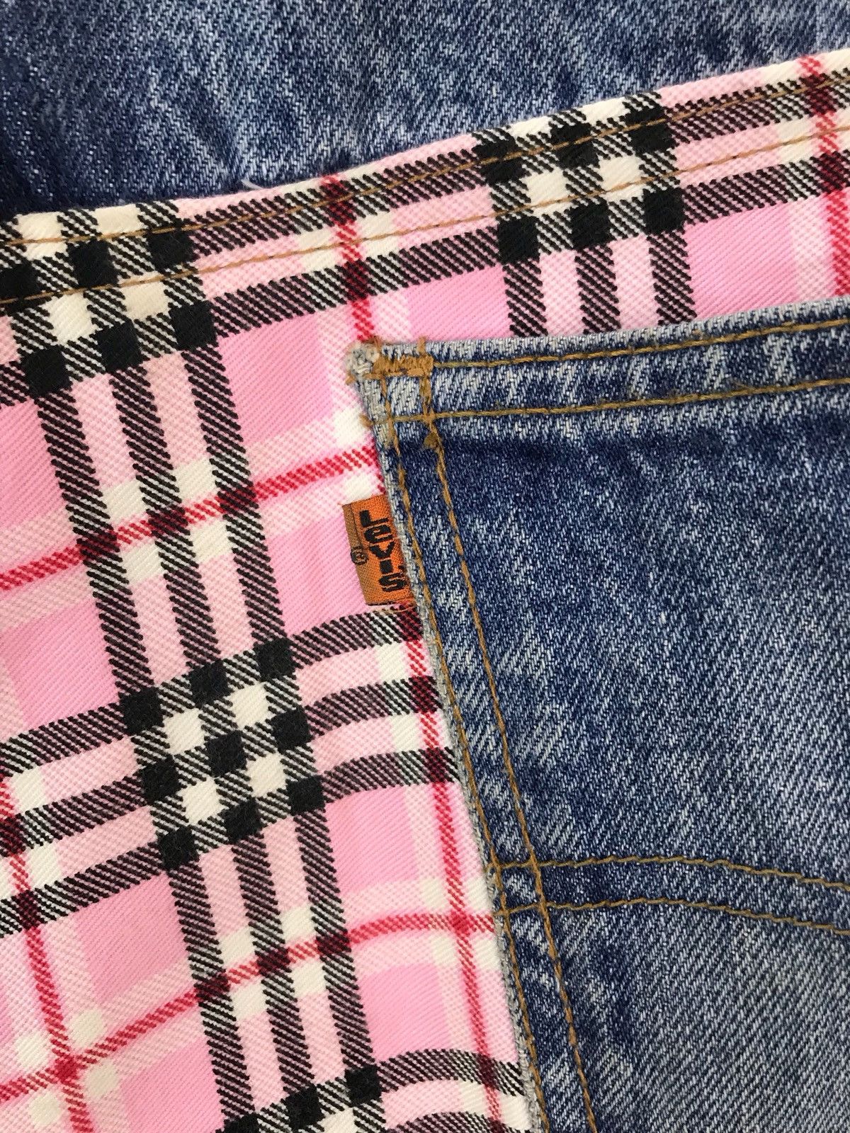 Levi's Vintage Clothing Vintage Levis Rebuild/ Reconstruct Tartan Checkered Jeans Size US 34 / EU 50 - 8 Thumbnail