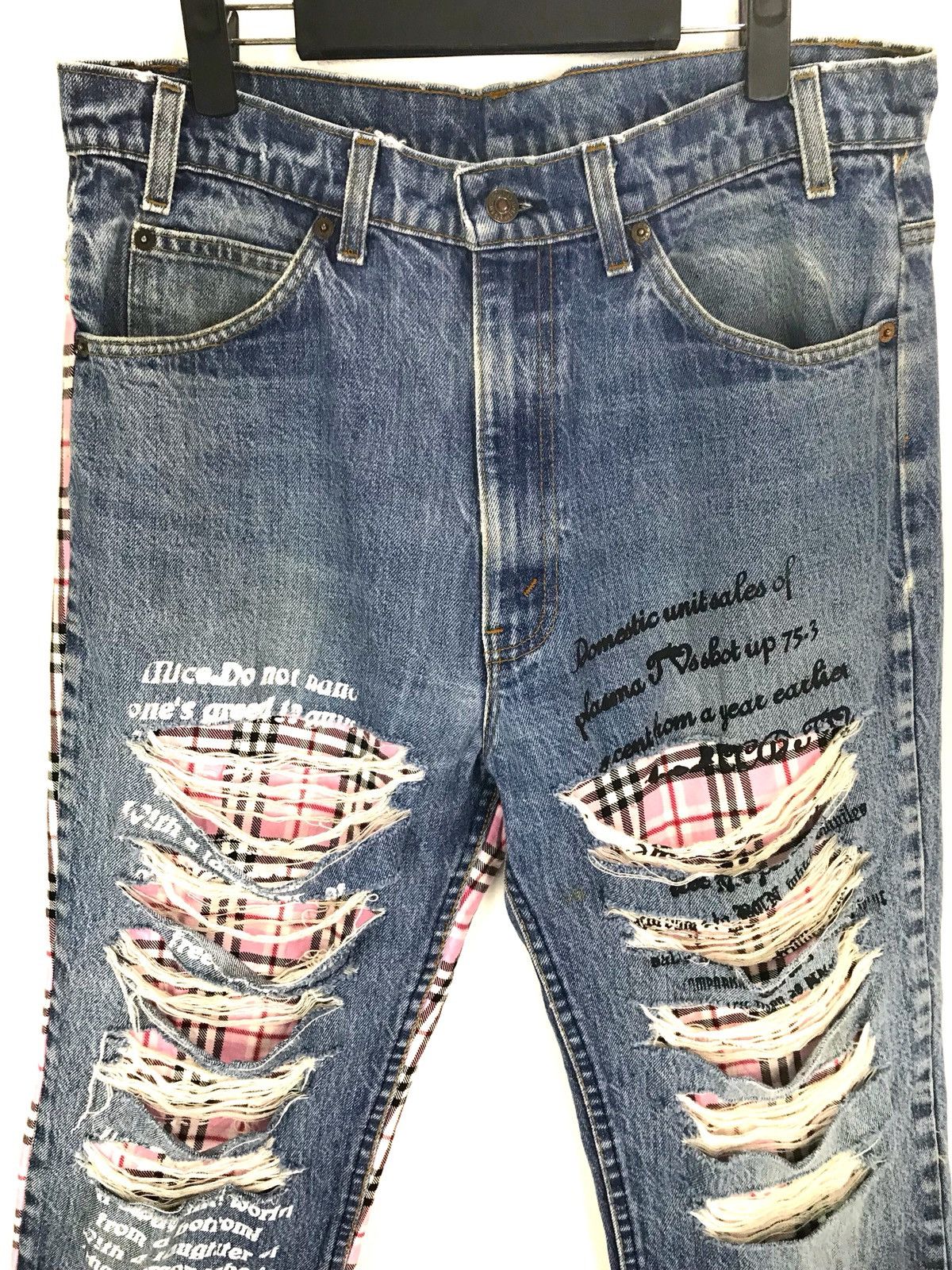 Levi's Vintage Clothing Vintage Levis Rebuild/ Reconstruct Tartan Checkered Jeans Size US 34 / EU 50 - 3 Thumbnail