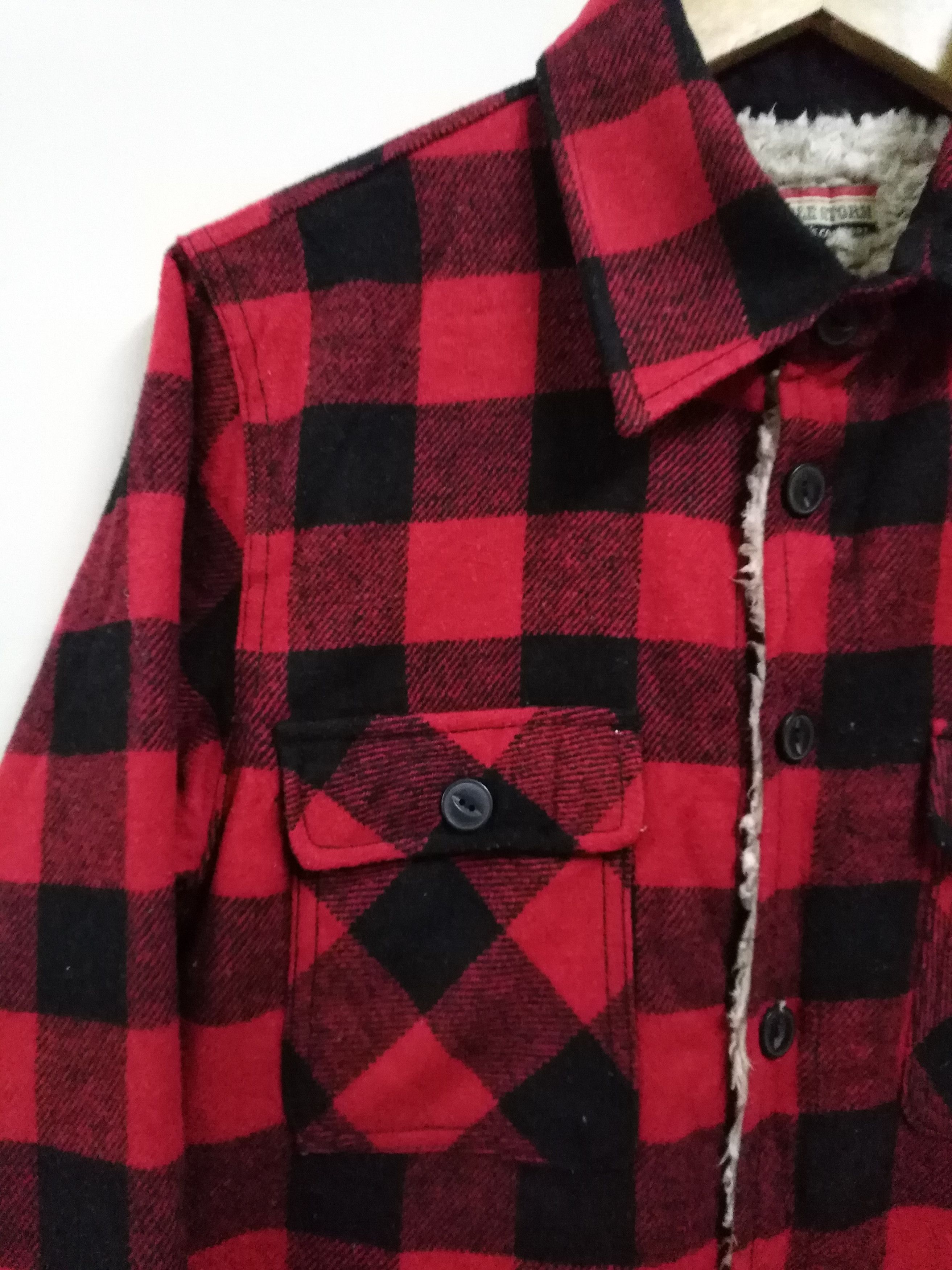 Pendleton Vintage Sherpa Jacket Jungle Storm Red Black Checked Jacket Size US M / EU 48-50 / 2 - 5 Thumbnail