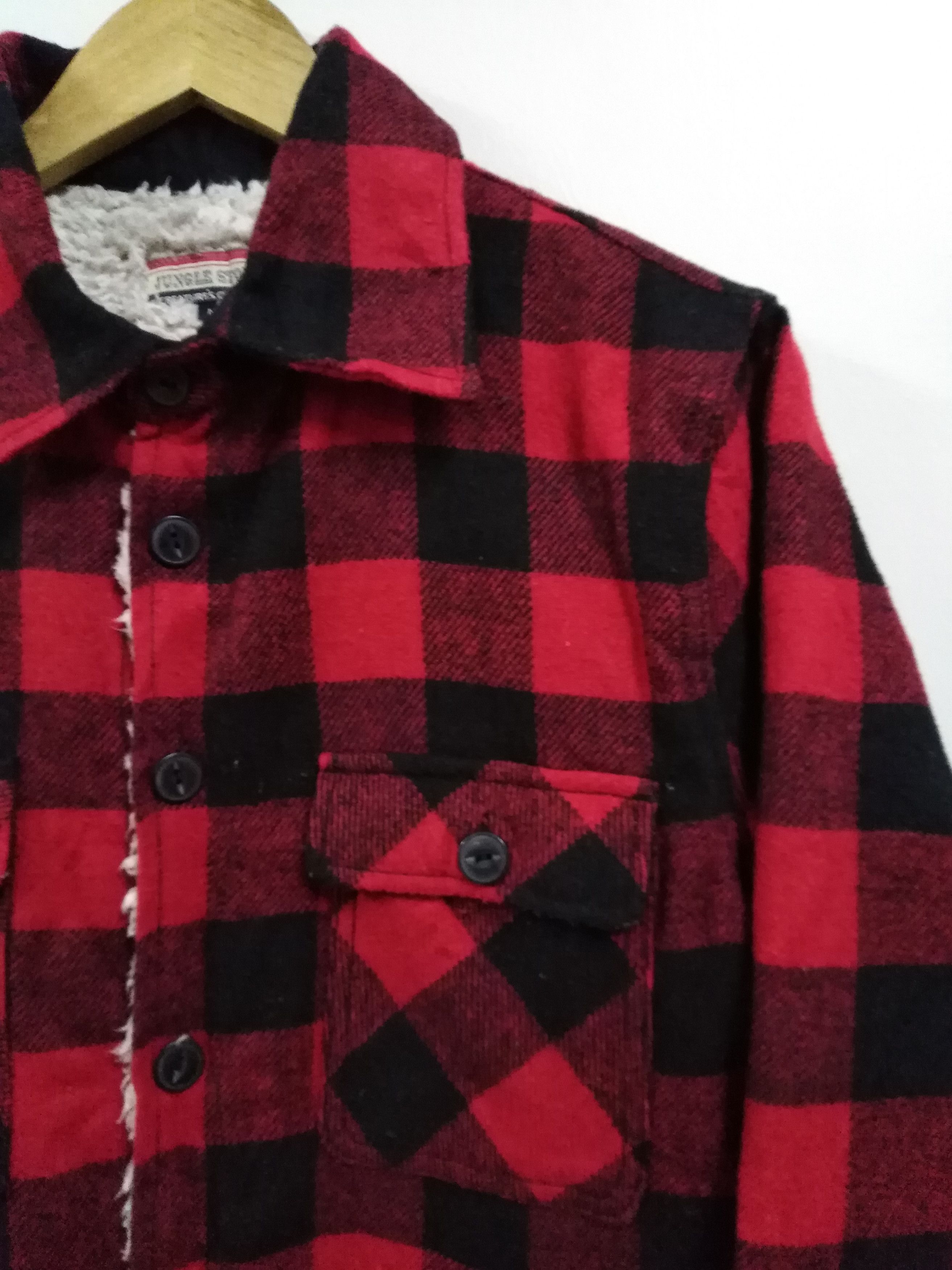 Pendleton Vintage Sherpa Jacket Jungle Storm Red Black Checked Jacket Size US M / EU 48-50 / 2 - 4 Thumbnail