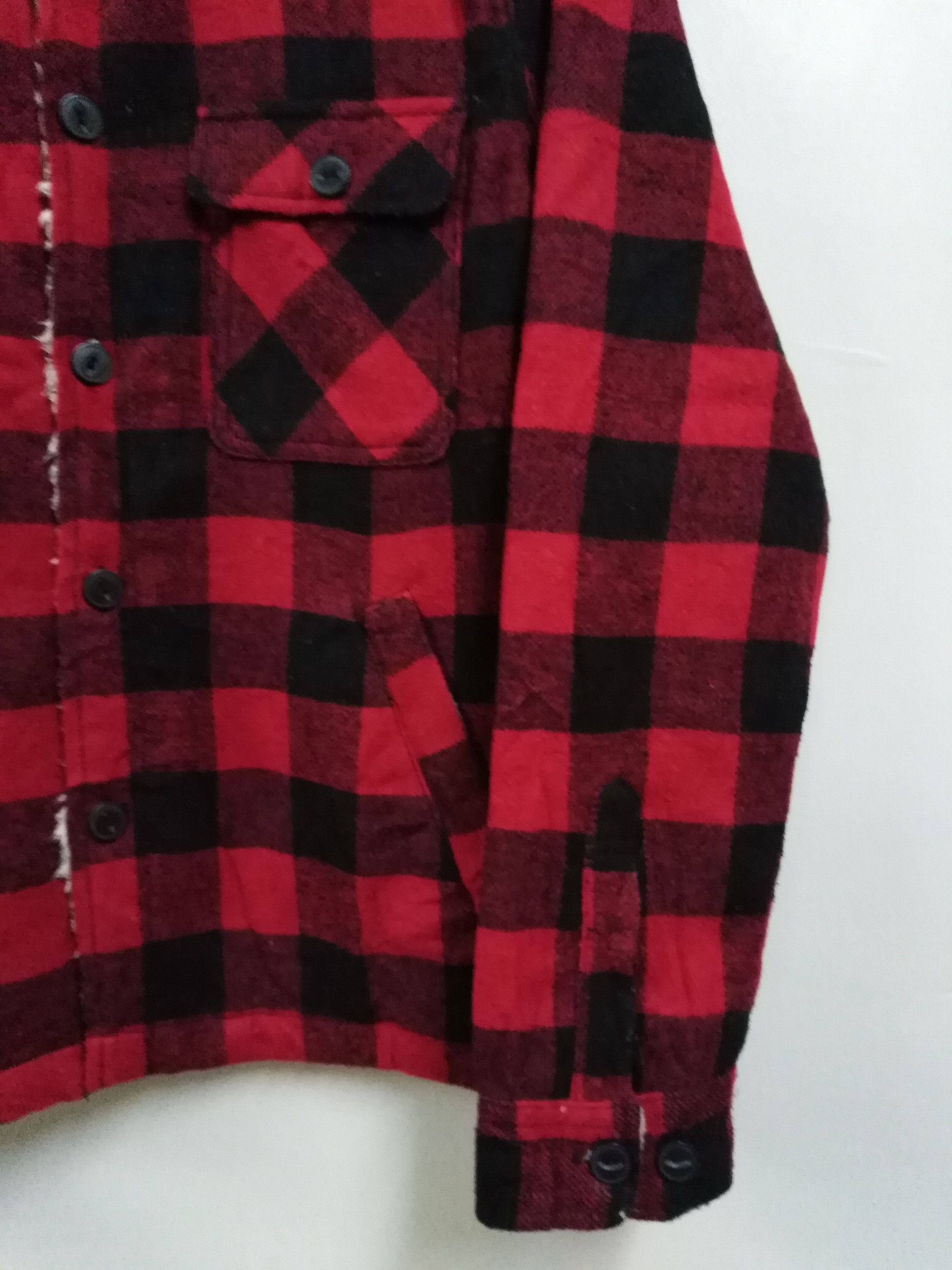Pendleton Vintage Sherpa Jacket Jungle Storm Red Black Checked Jacket Size US M / EU 48-50 / 2 - 6 Thumbnail