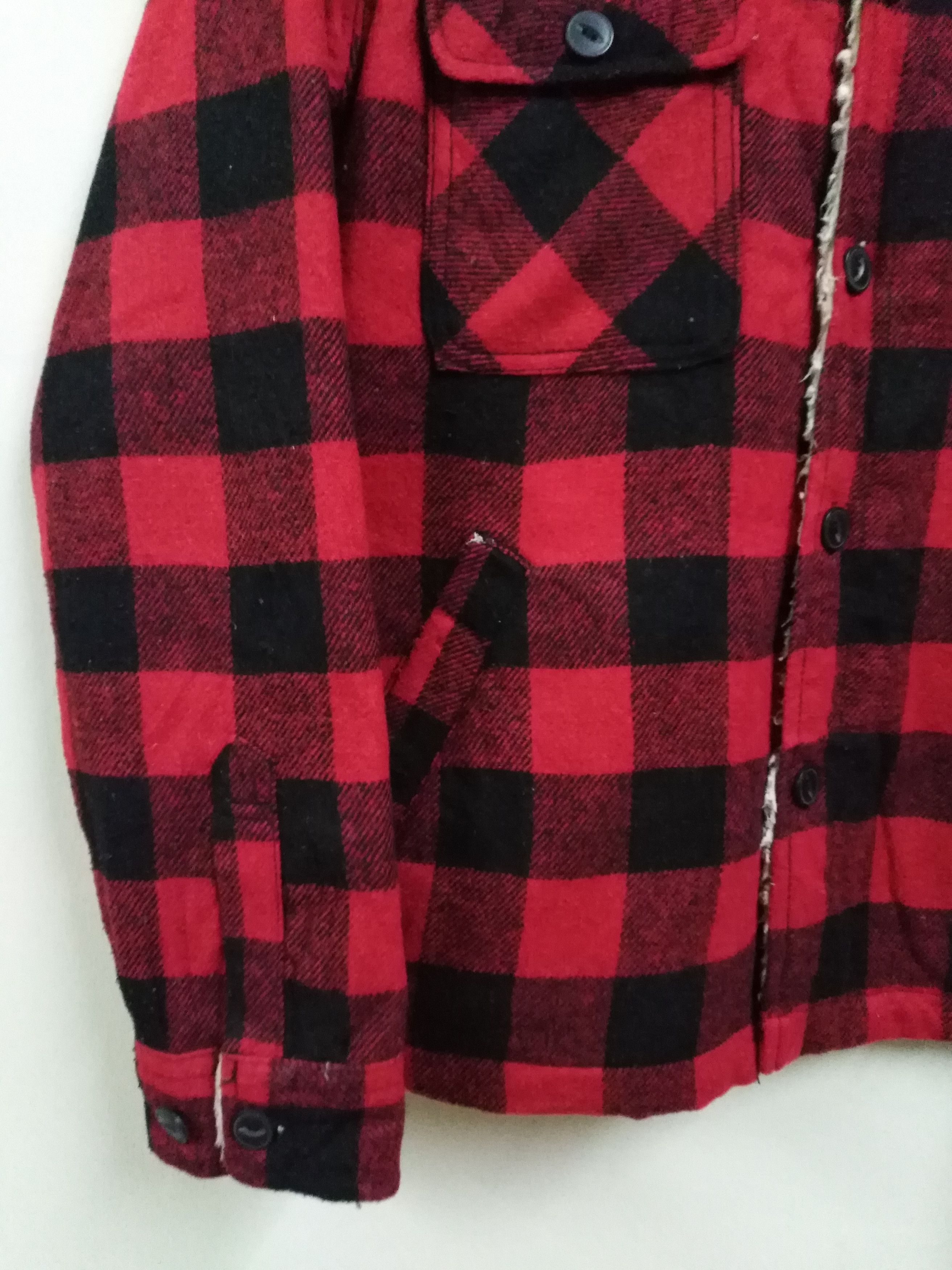 Pendleton Vintage Sherpa Jacket Jungle Storm Red Black Checked Jacket Size US M / EU 48-50 / 2 - 7 Thumbnail