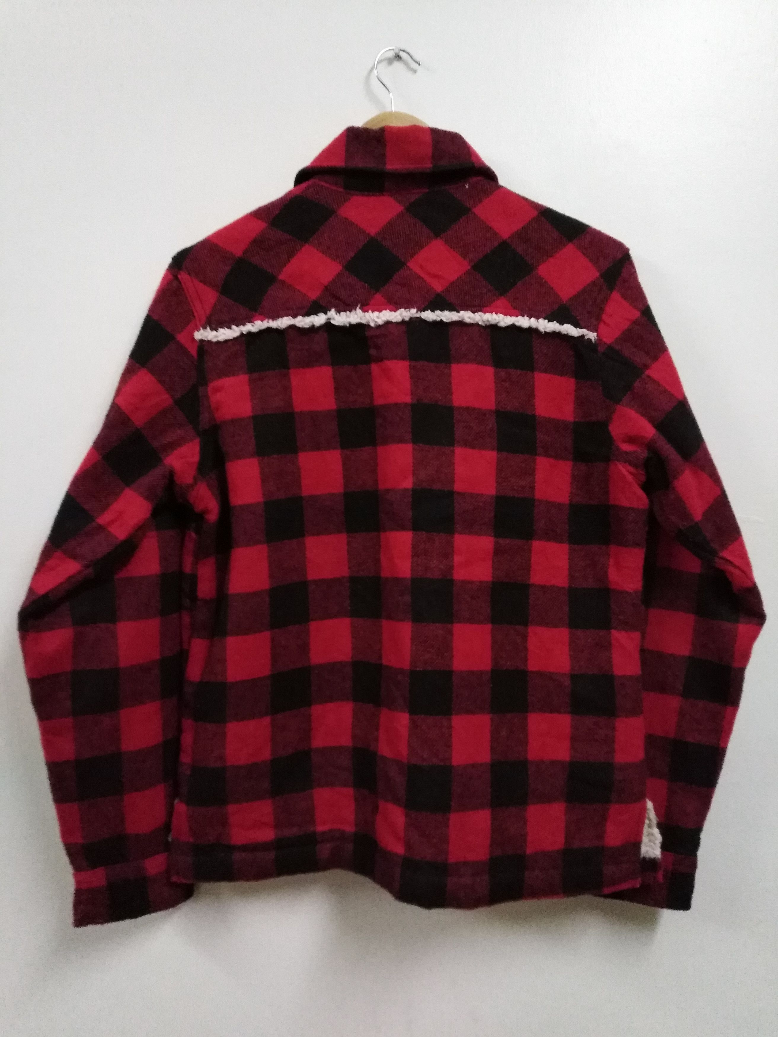 Pendleton Vintage Sherpa Jacket Jungle Storm Red Black Checked Jacket Size US M / EU 48-50 / 2 - 2 Thumbnail