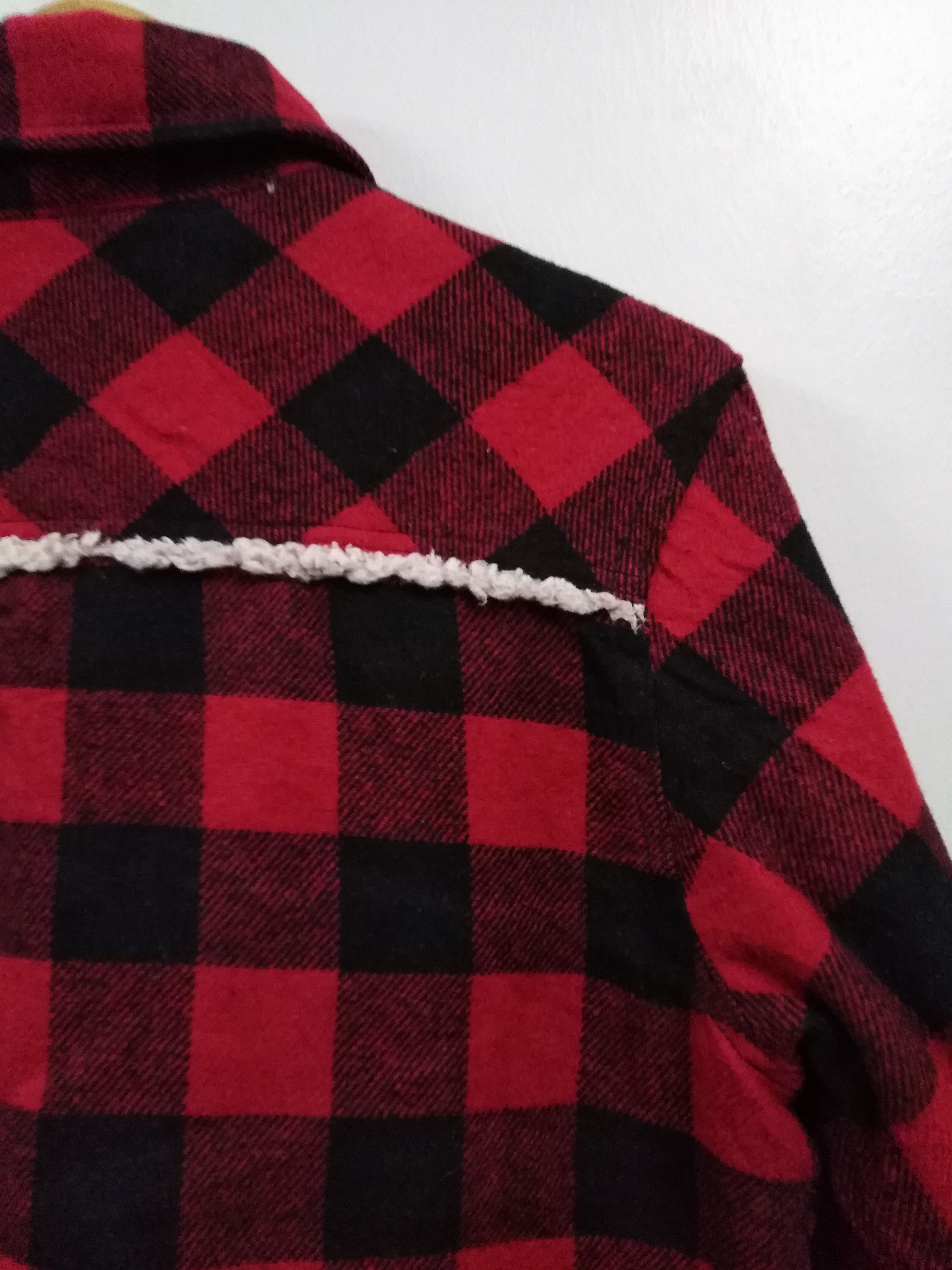 Pendleton Vintage Sherpa Jacket Jungle Storm Red Black Checked Jacket Size US M / EU 48-50 / 2 - 8 Thumbnail