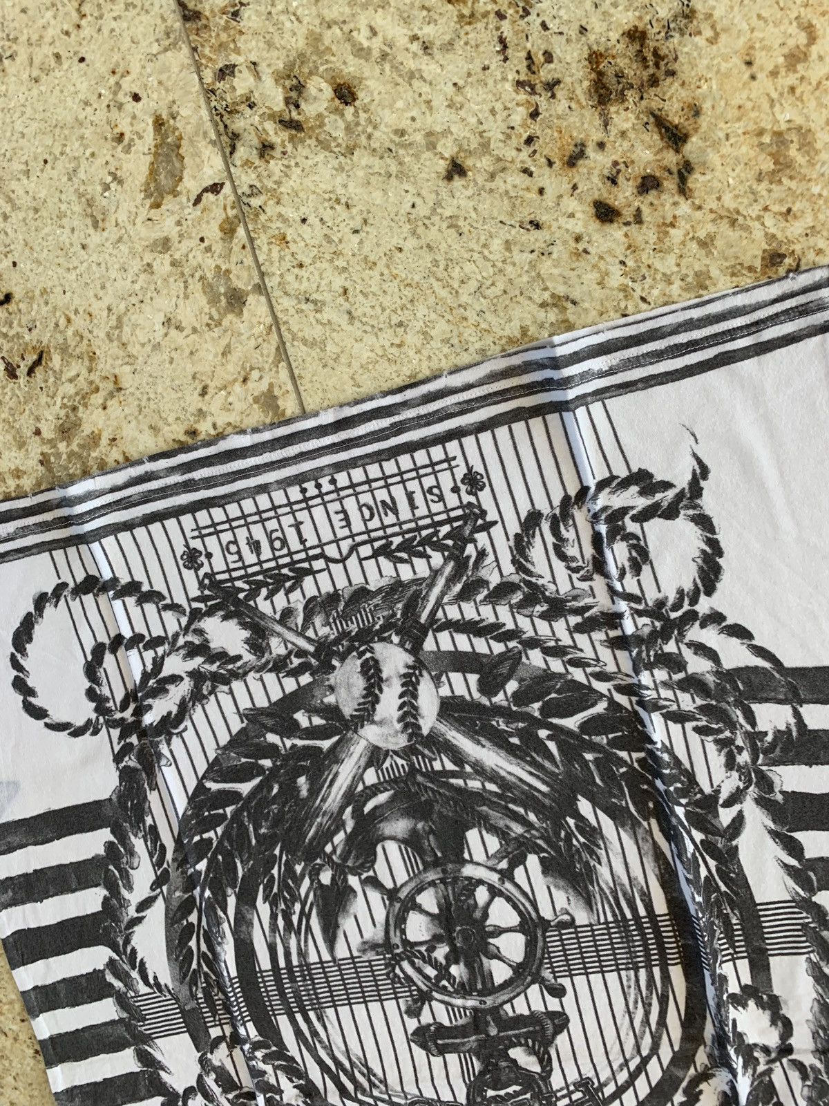 Balmain Anchor Logo Print Tee, SS in Black & White Size US M / EU 48-50 / 2 - 4 Thumbnail