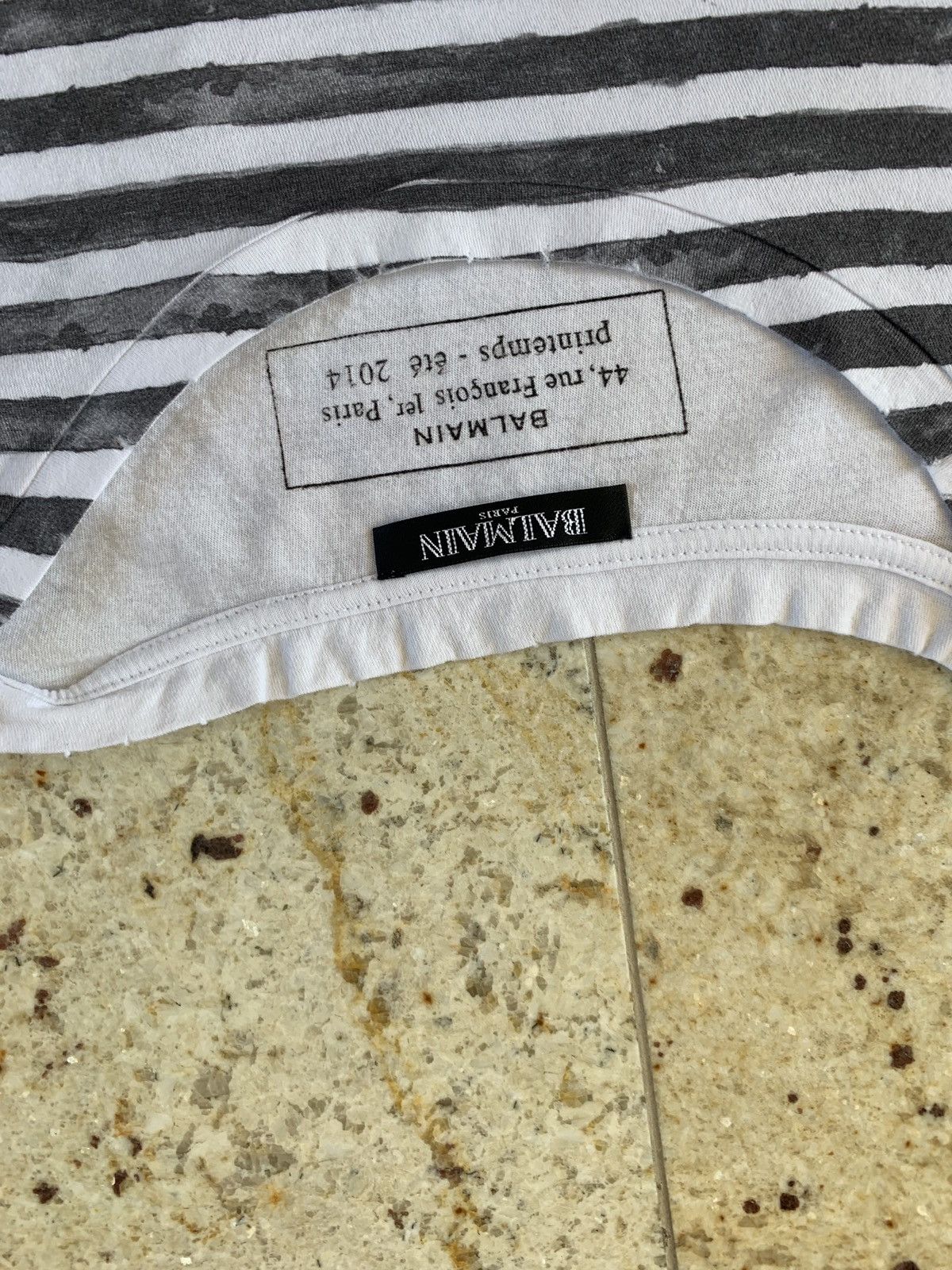 Balmain Anchor Logo Print Tee, SS in Black & White Size US M / EU 48-50 / 2 - 8 Thumbnail