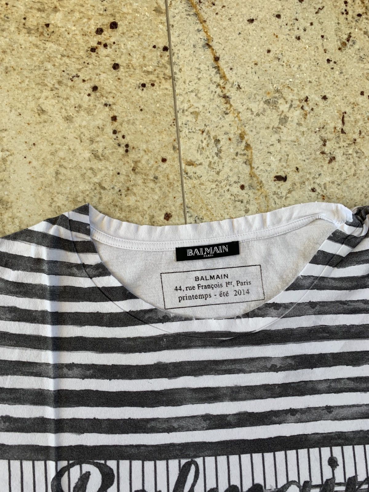 Balmain Anchor Logo Print Tee, SS in Black & White Size US M / EU 48-50 / 2 - 5 Thumbnail