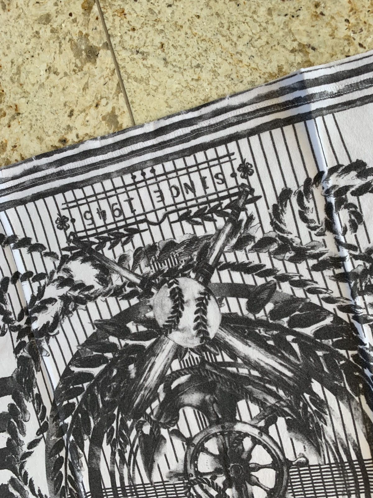 Balmain Anchor Logo Print Tee, SS in Black & White Size US M / EU 48-50 / 2 - 6 Thumbnail