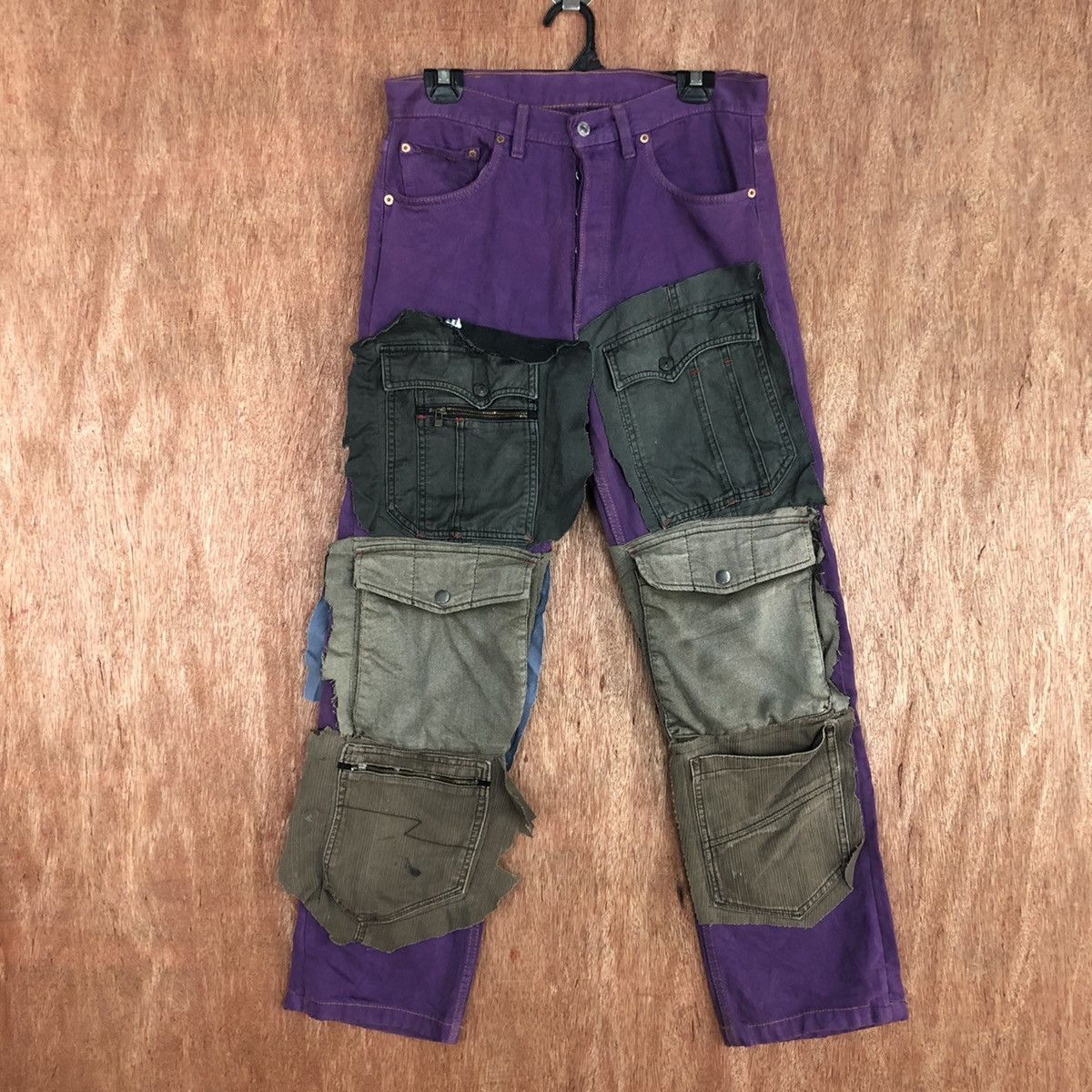 Levi's DL Levis ripped Reconstructed Multipocket Denim Pants #W1870 Size US 32 / EU 48 - 1 Thumbnail